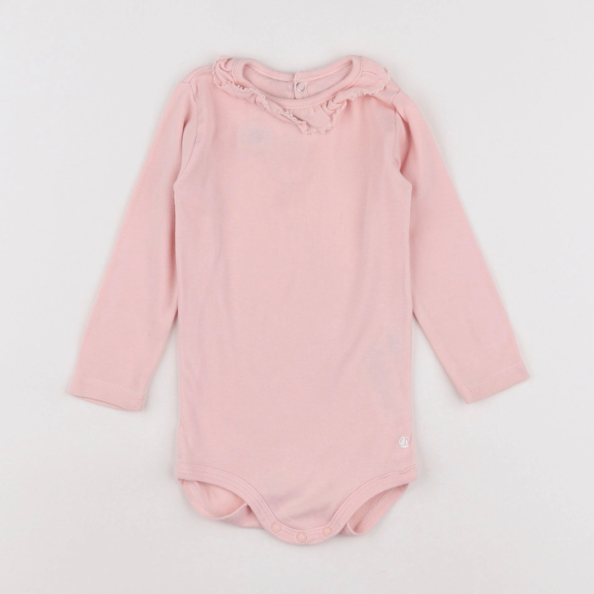 Petit Bateau - body à col rose - 12 mois