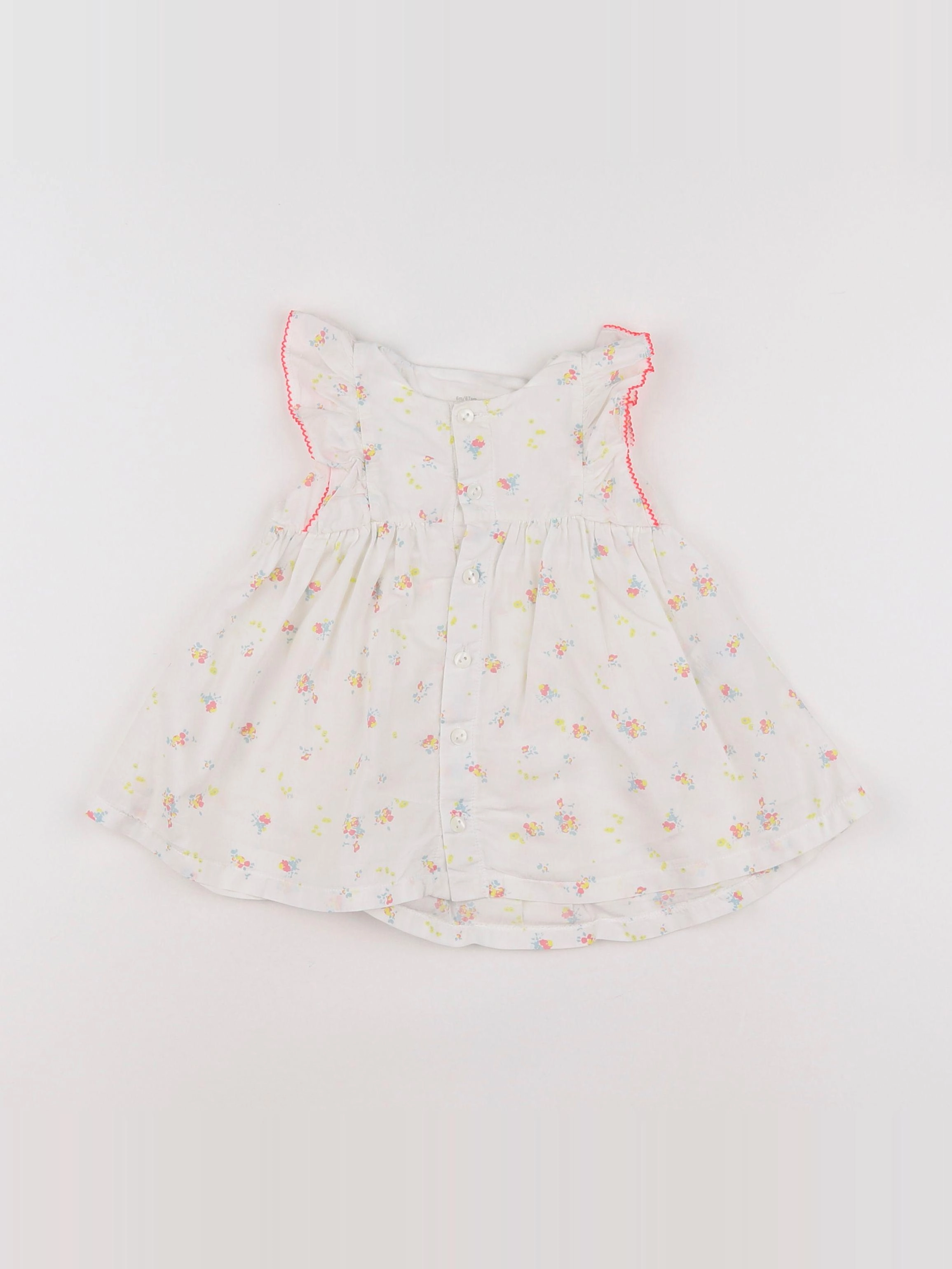 Petit Bateau - robe blanc - 6 mois
