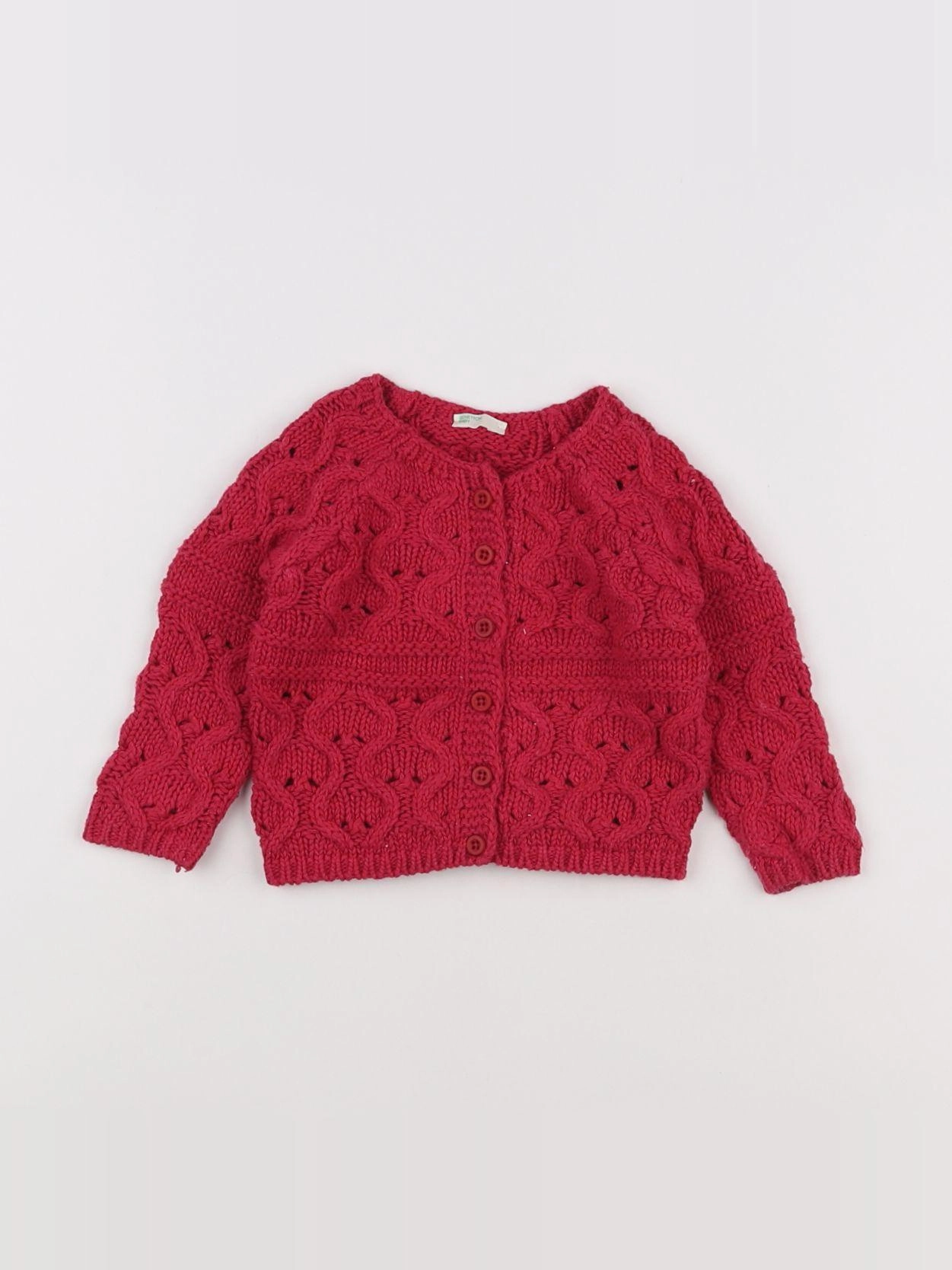 Benetton - gilet rose - 3/6 mois