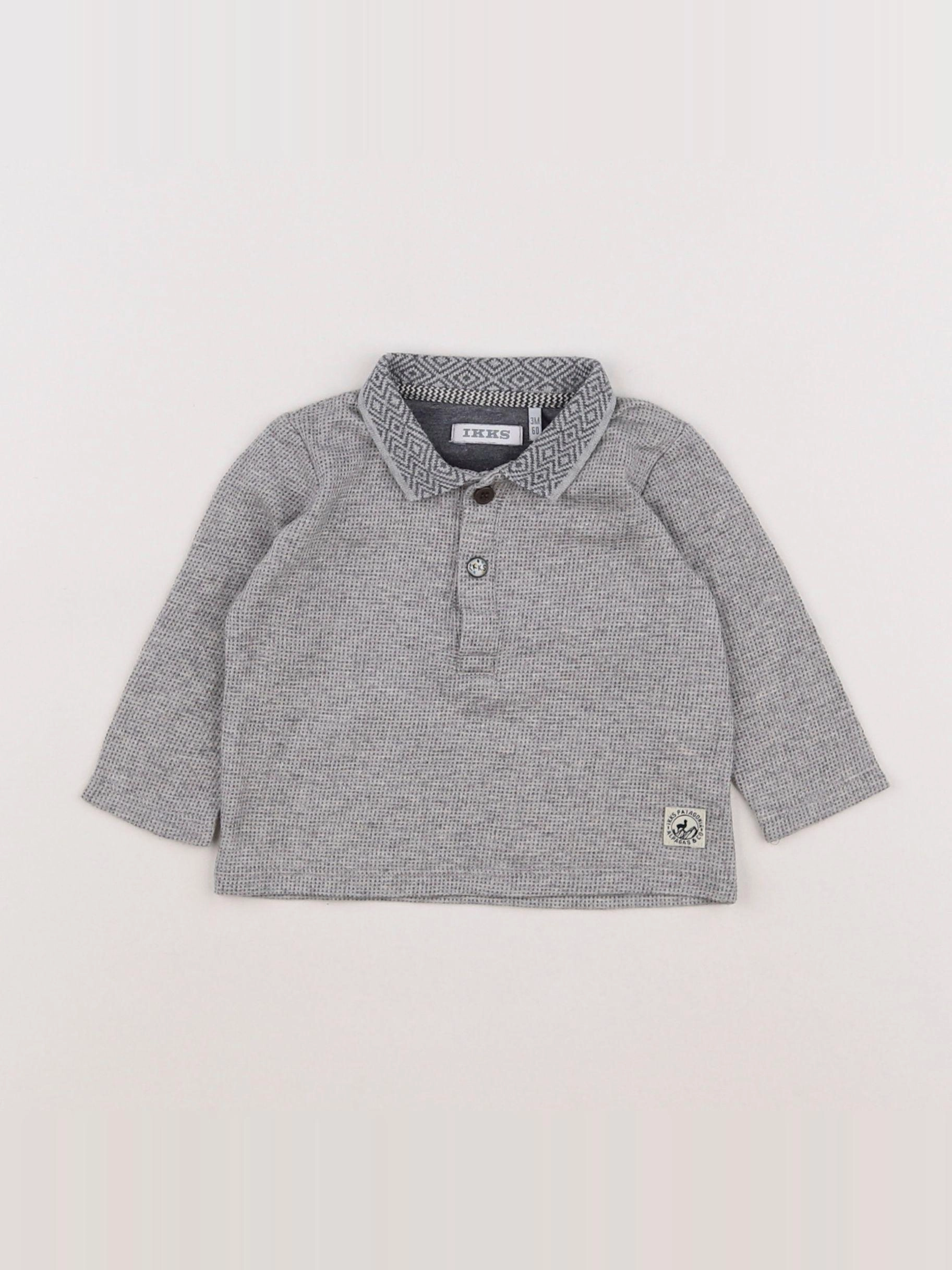 IKKS - polo imprimé au dos gris - 3 mois