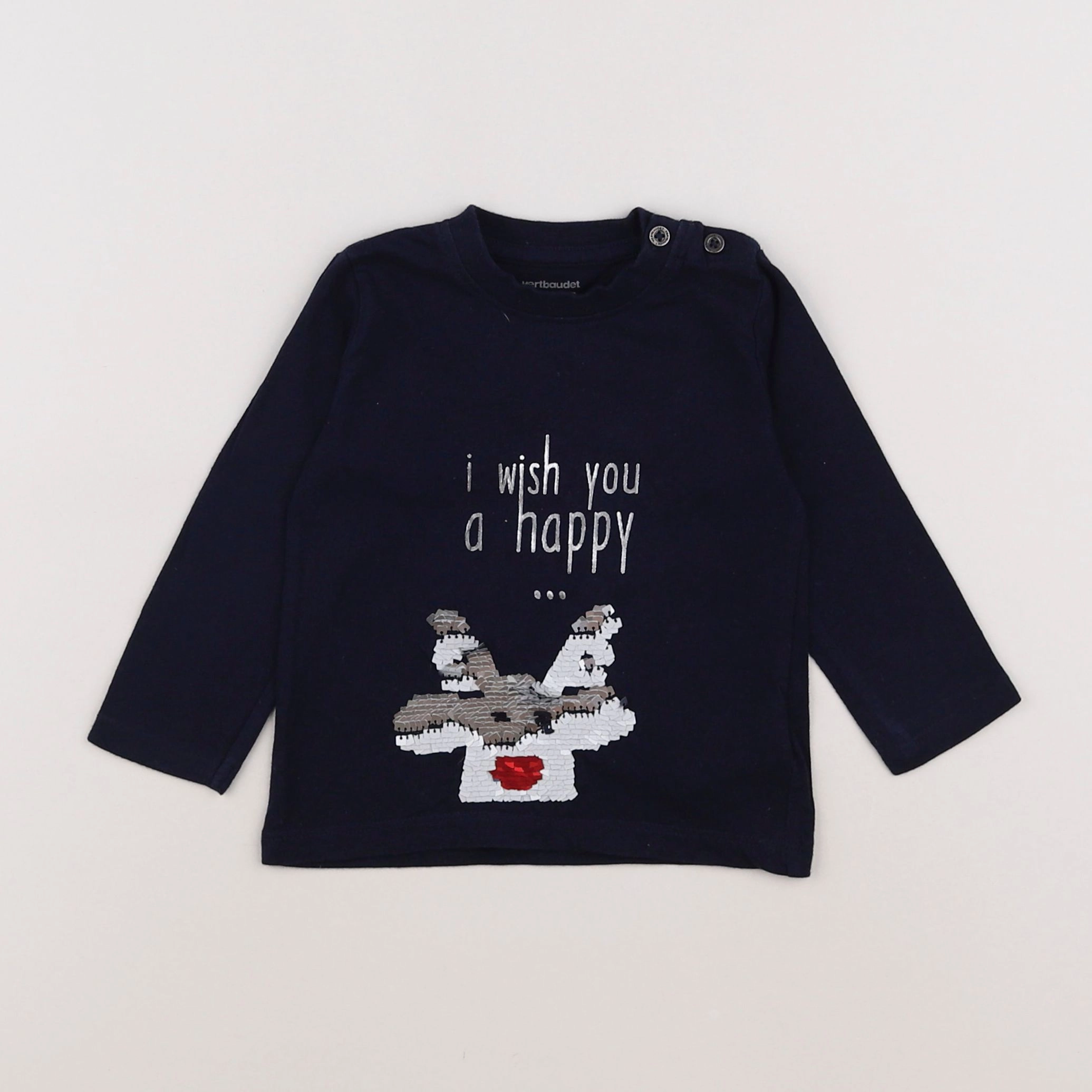 Vertbaudet - tee-shirt bleu - 9 mois