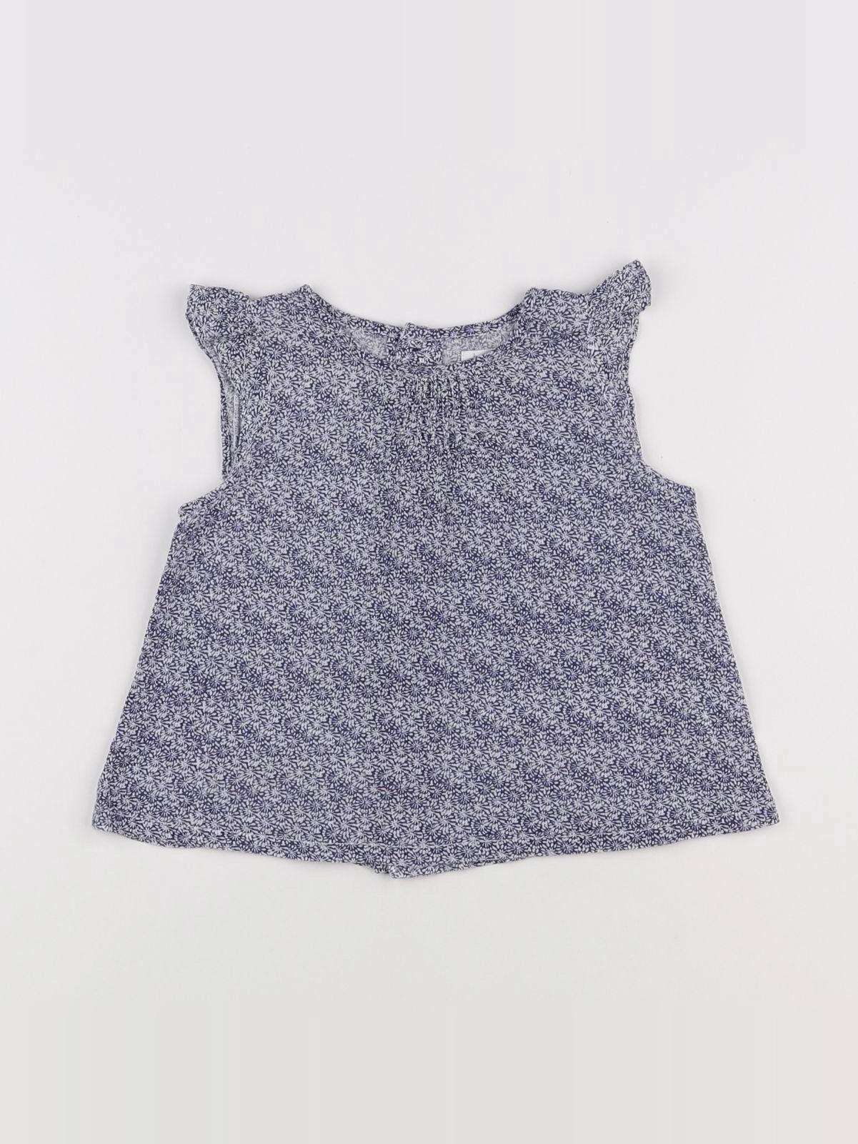 Boutchou - blouse bleu - 9 mois