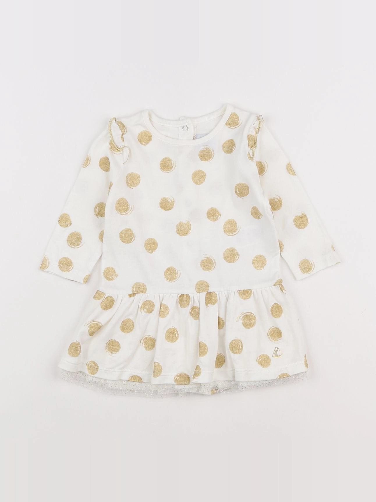 Petit Bateau - robe blanc - 6 mois