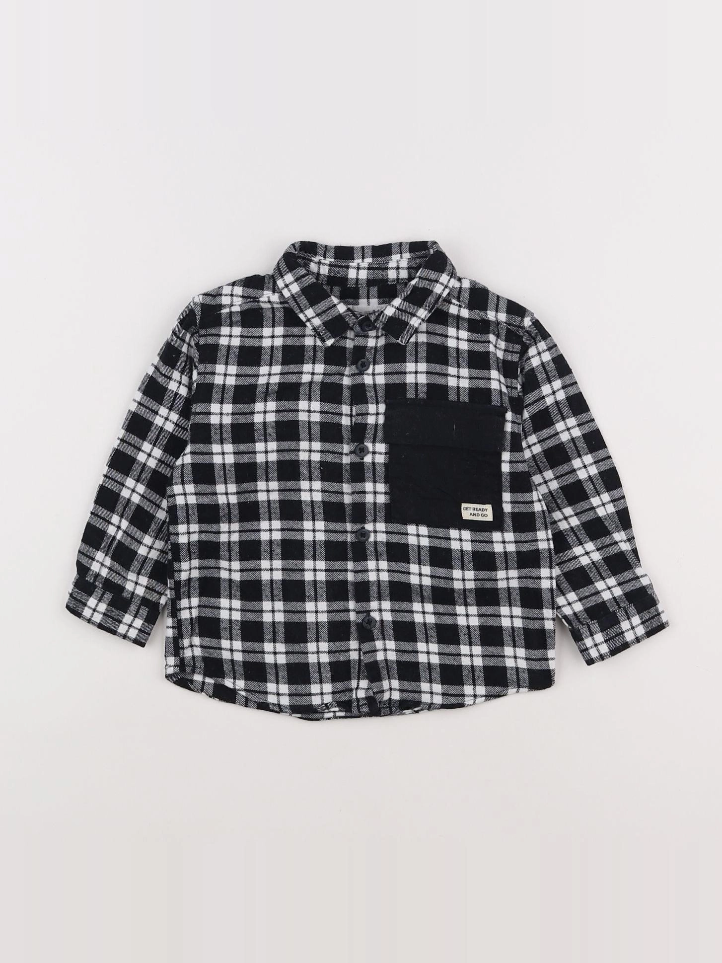 Zara - chemise noir, blanc - 9/12 mois