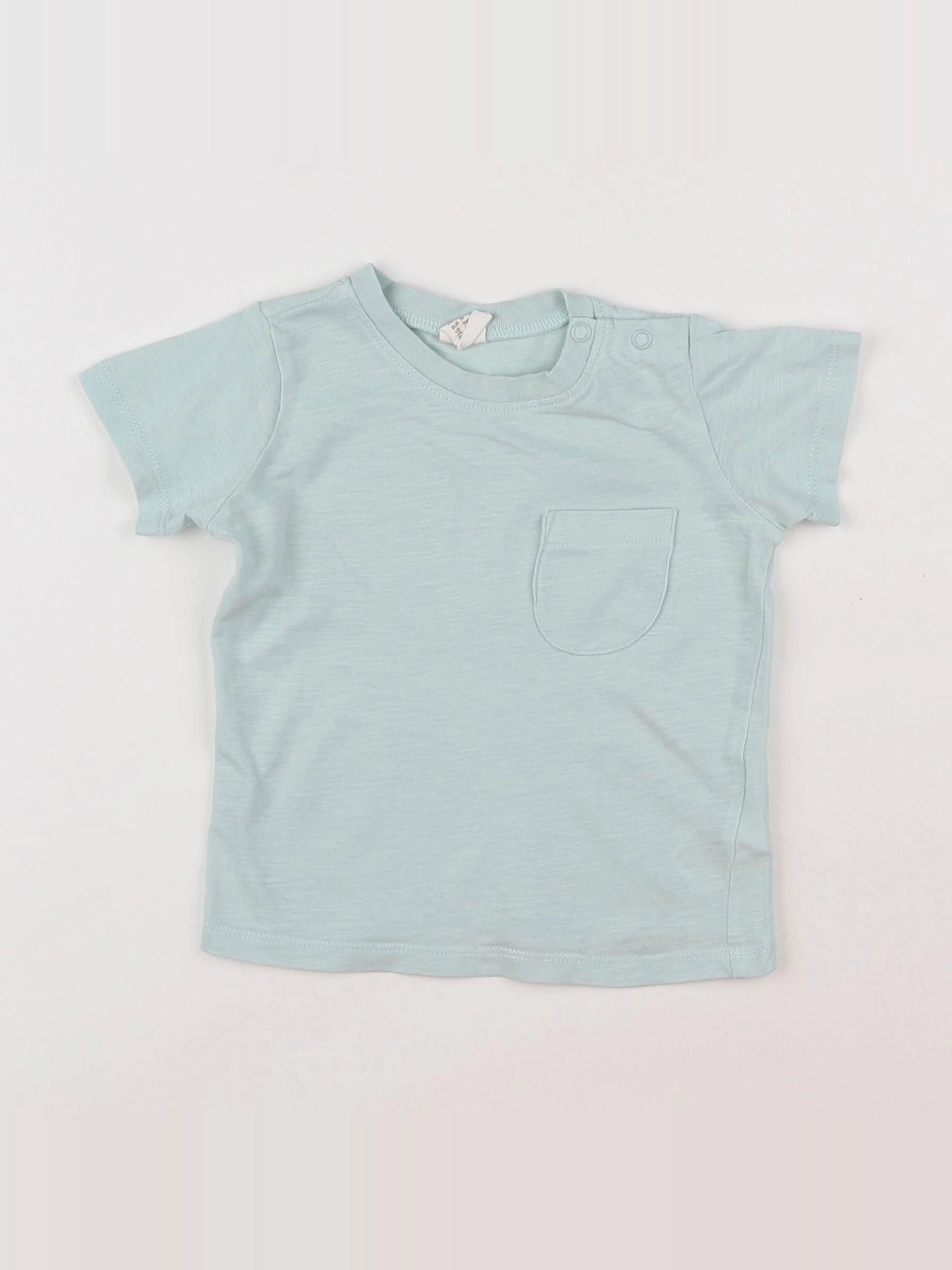 H&M - tee-shirt bleu - 6/9 mois