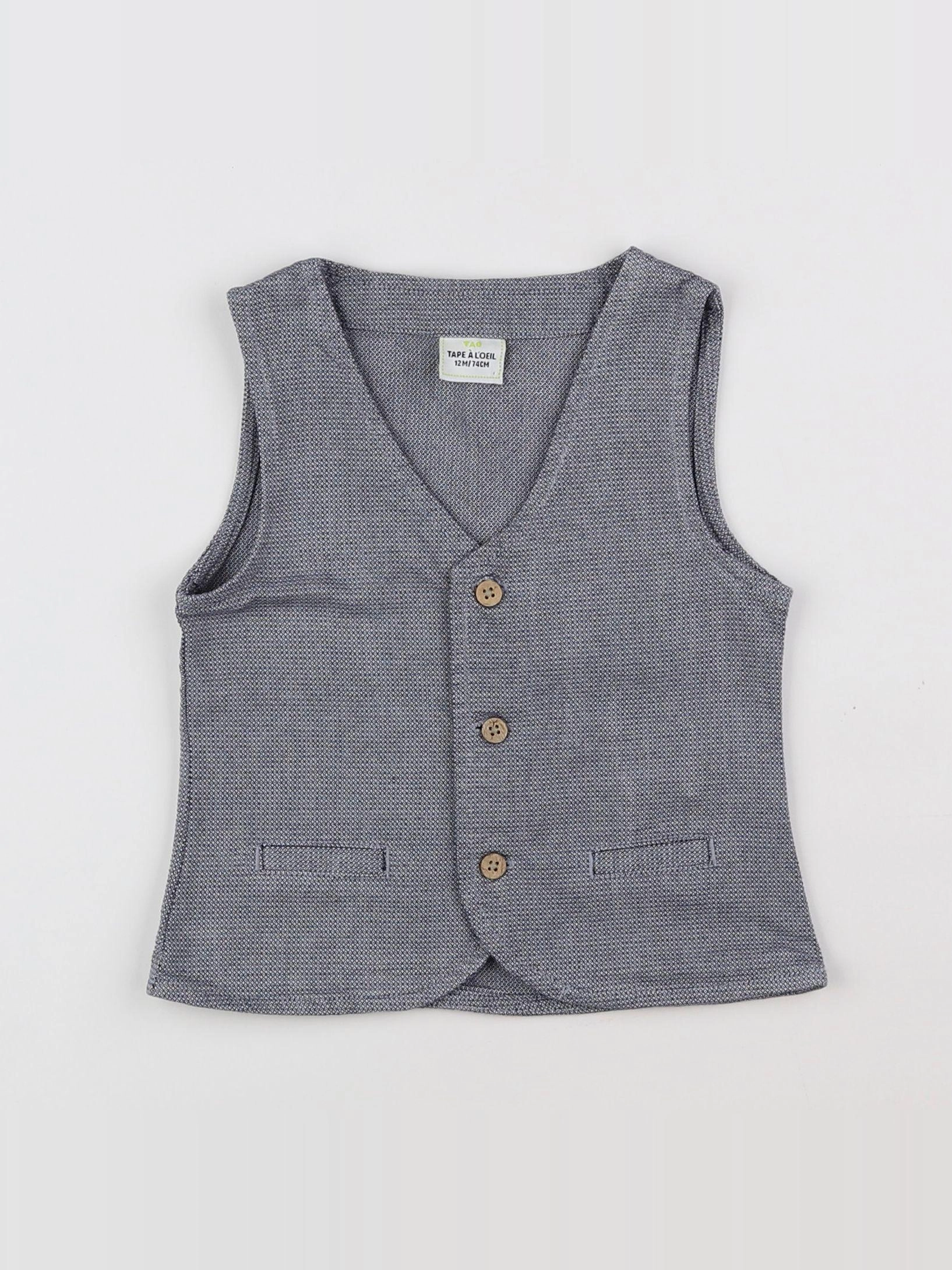 Tape à l'oeil - gilet gris, blanc - 12 mois
