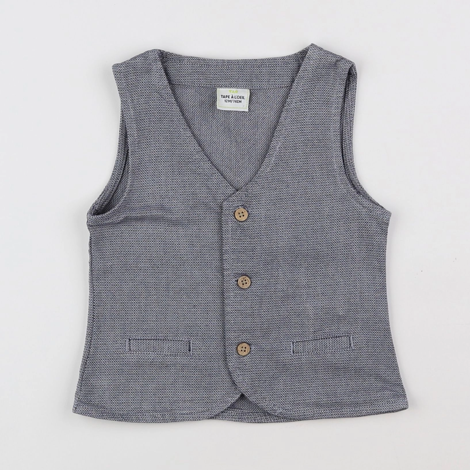 Tape à l'oeil - gilet gris, blanc - 12 mois