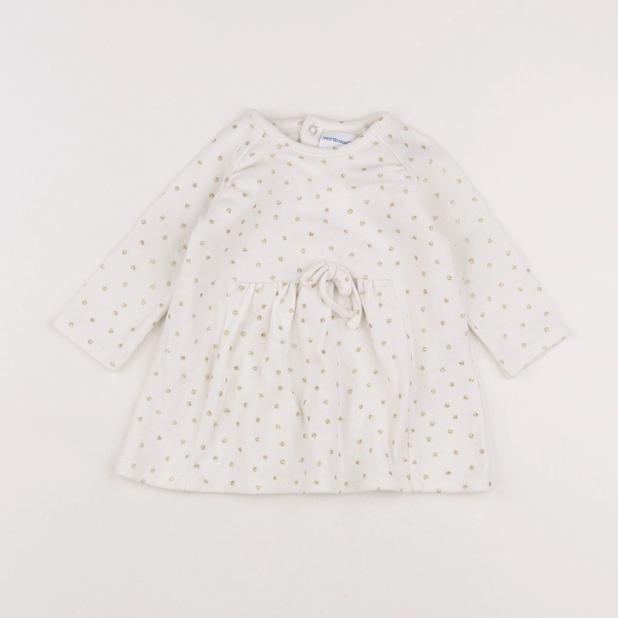 Vertbaudet - robe blanc, or - 6 mois