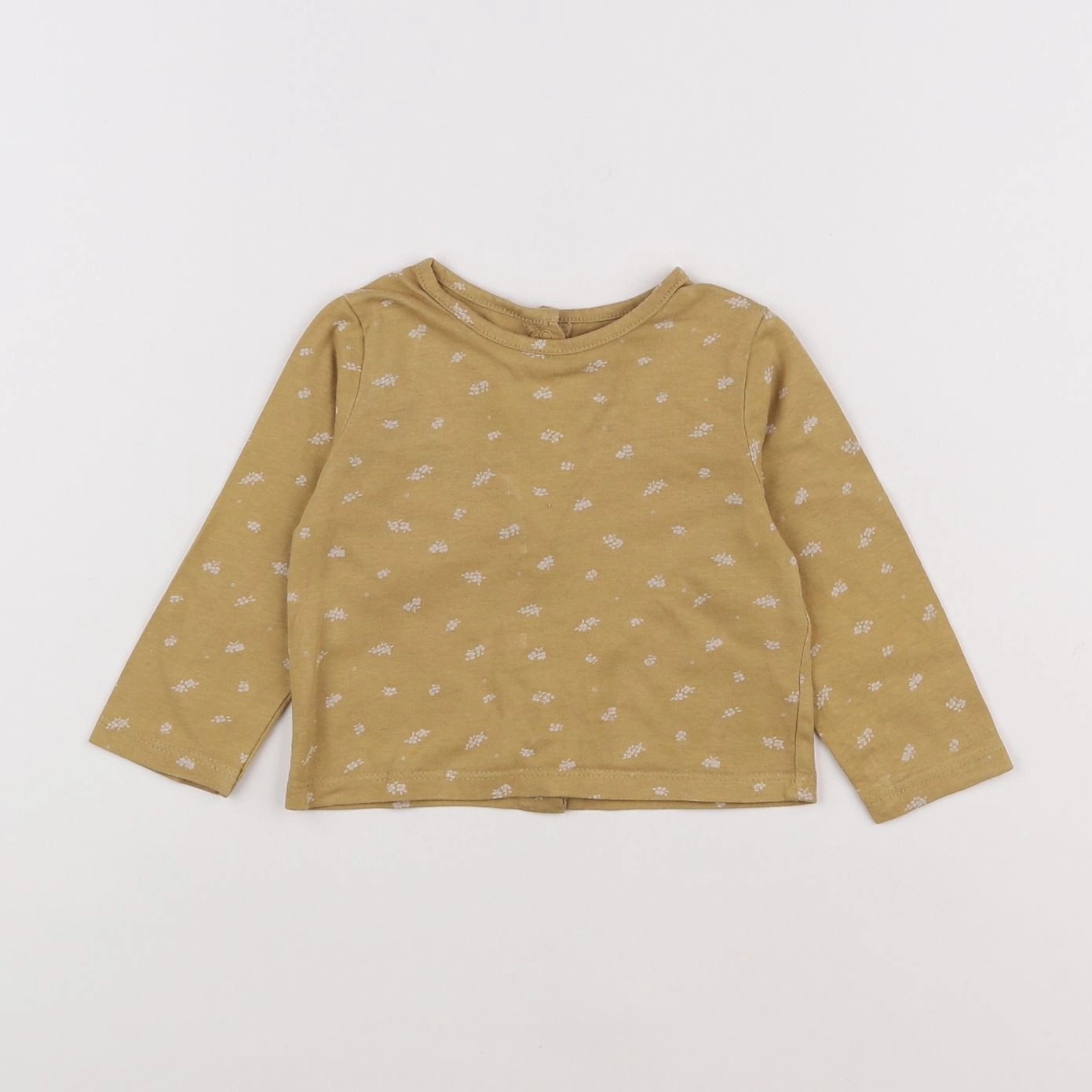 Vertbaudet - tee-shirt jaune, blanc - 6 mois