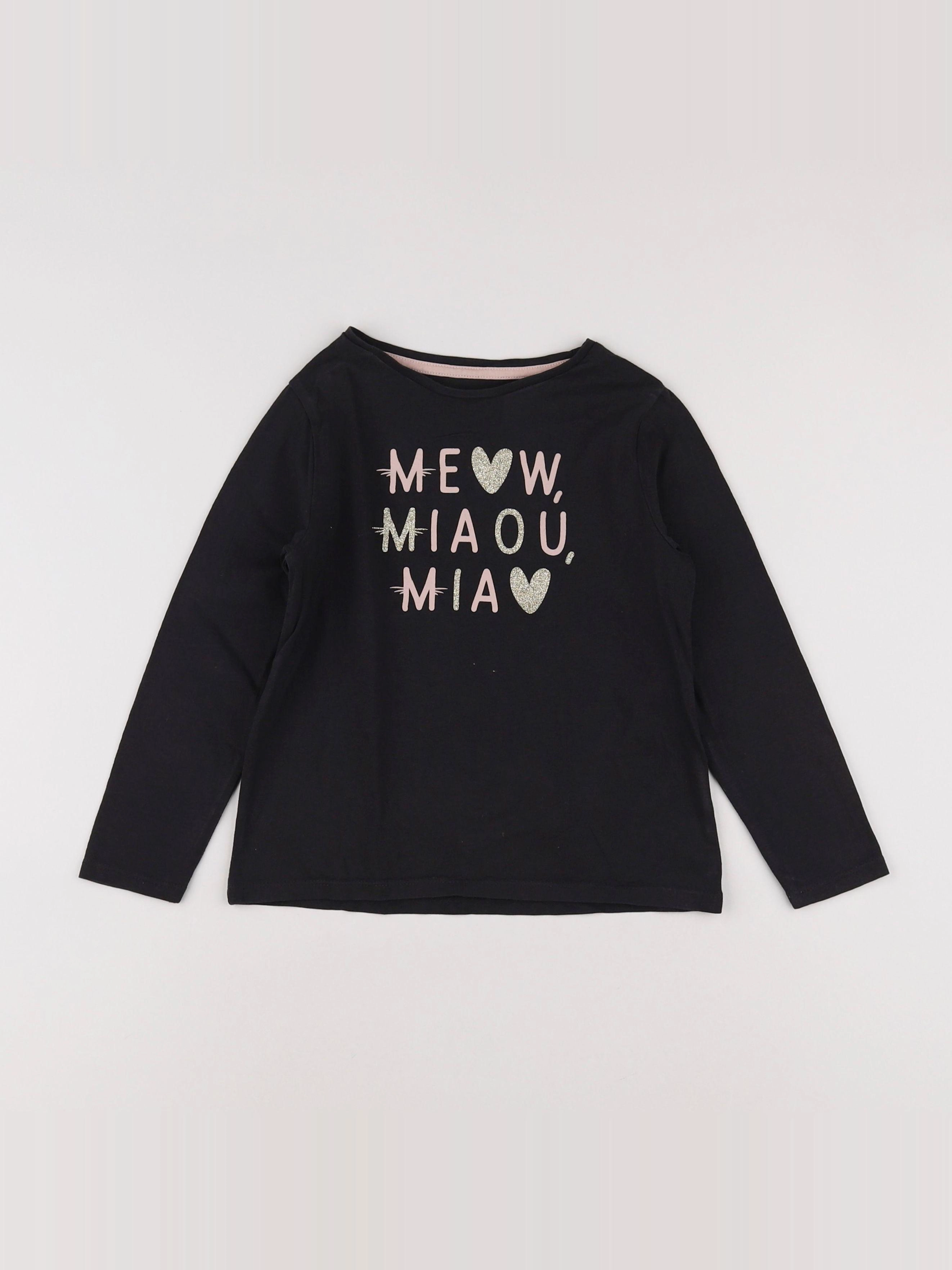 Vertbaudet - tee-shirt marron, rose - 6 ans