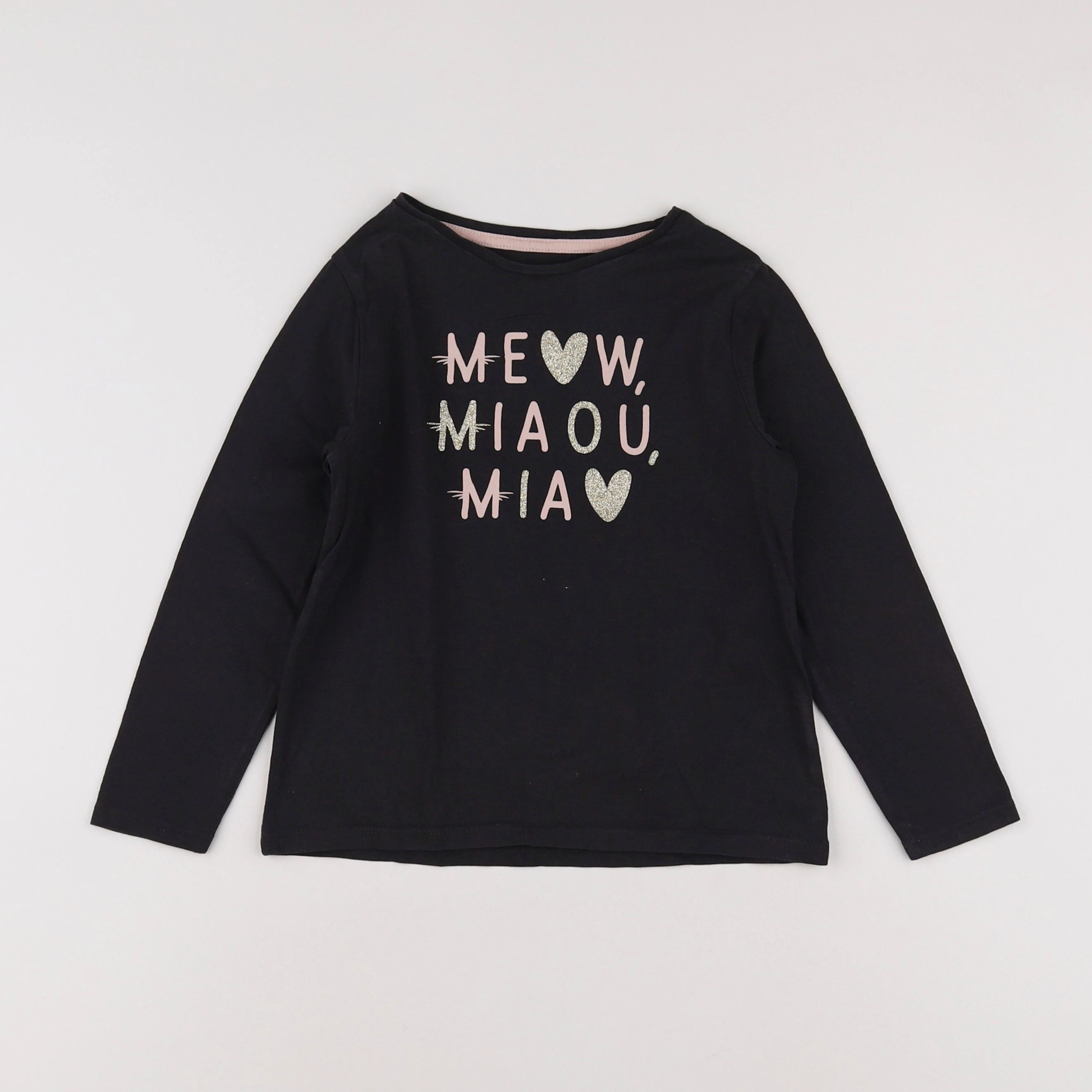 Vertbaudet - tee-shirt marron, rose - 6 ans