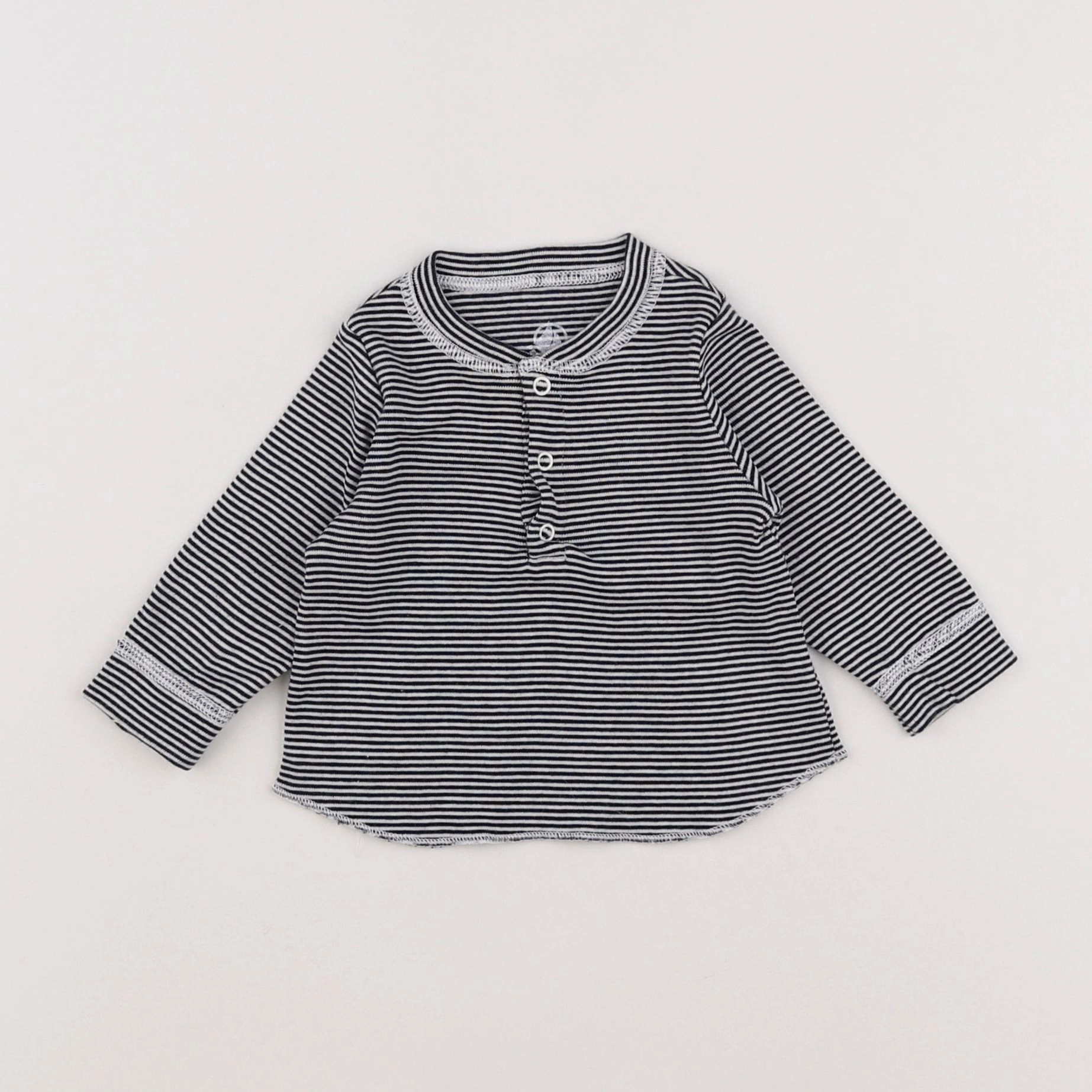 Petit Bateau - tee-shirt blanc, bleu - 3 mois
