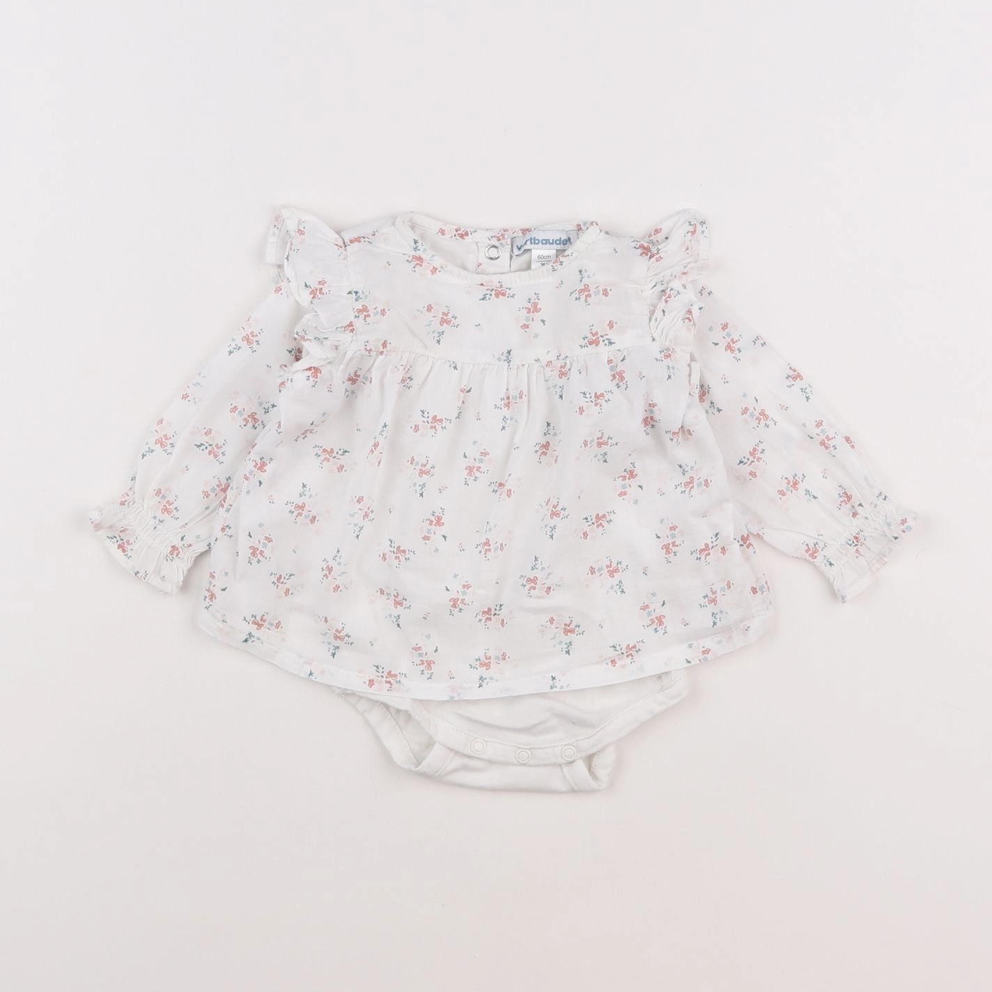 Vertbaudet - body blouse multicolore - 3 mois