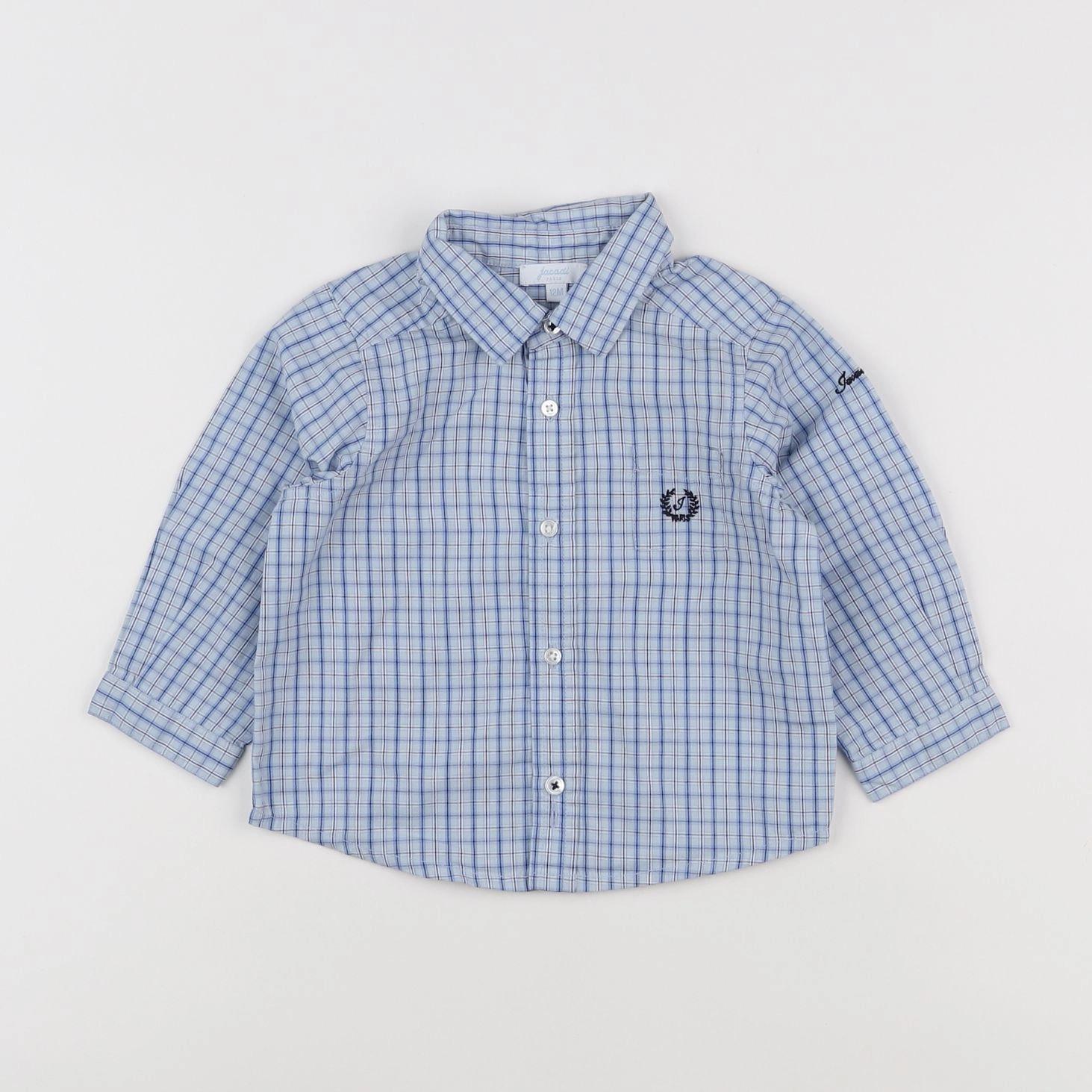 Jacadi - chemise blanc, bleu - 12 mois