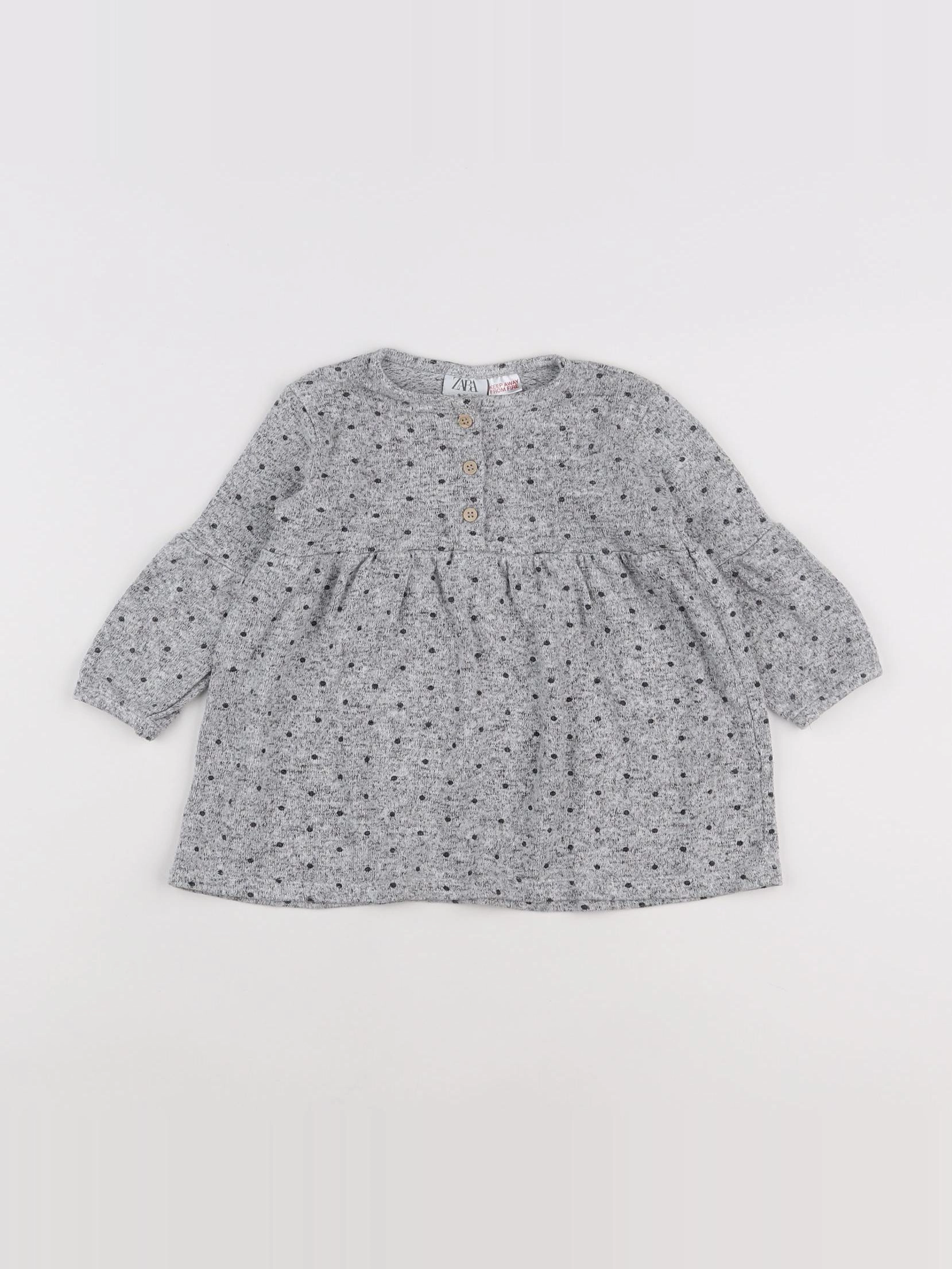 Zara - robe gris - 9/12 mois