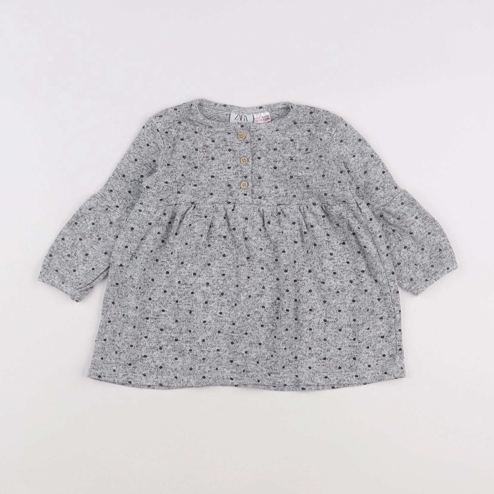 Zara - robe gris - 9/12 mois