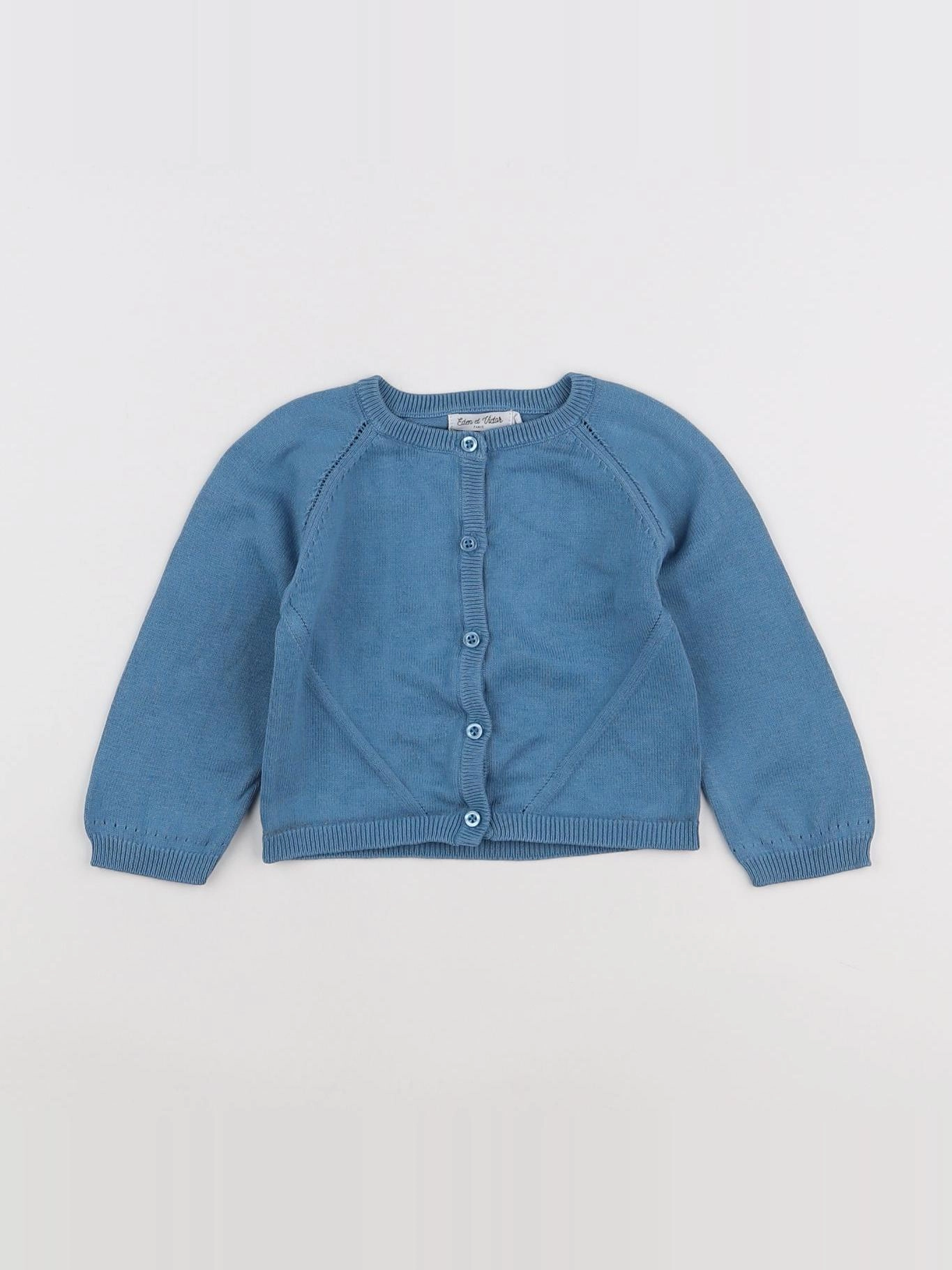 Eden & Victor - gilet bleu - 12 mois