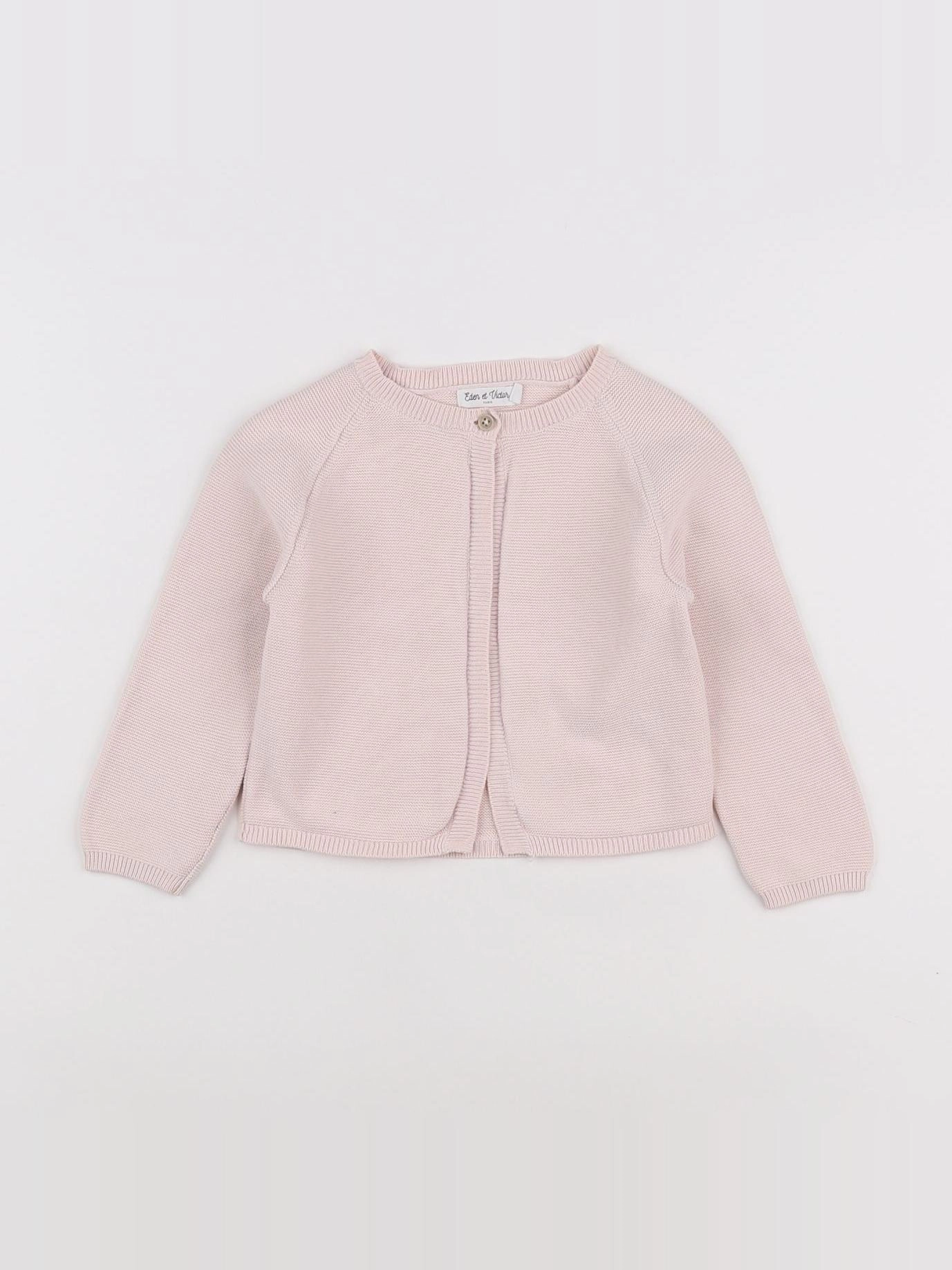 Eden & Victor - gilet rose - 12 mois
