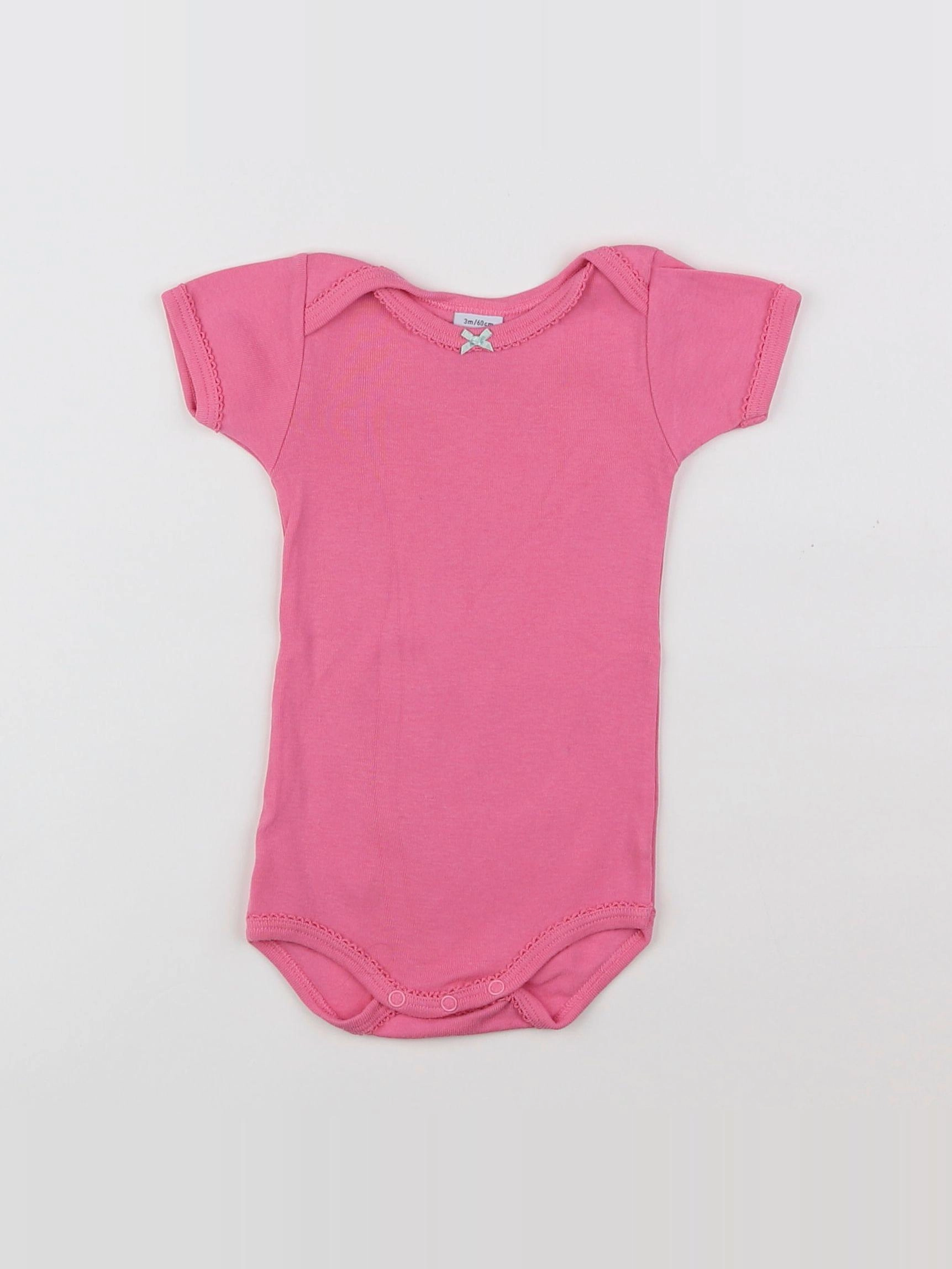 Petit Bateau - body rose - 3 mois