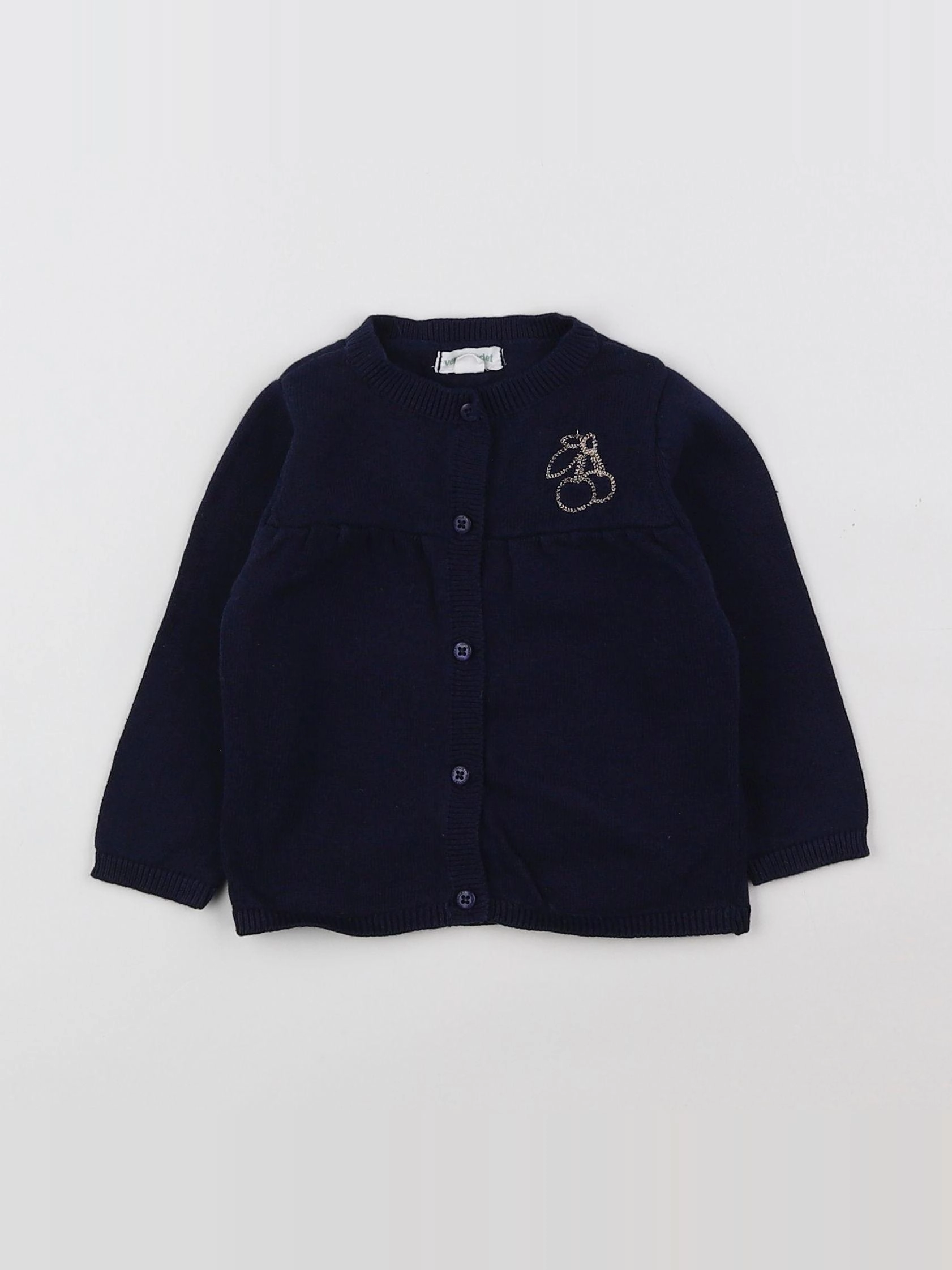 Vertbaudet - gilet bleu - 6 mois