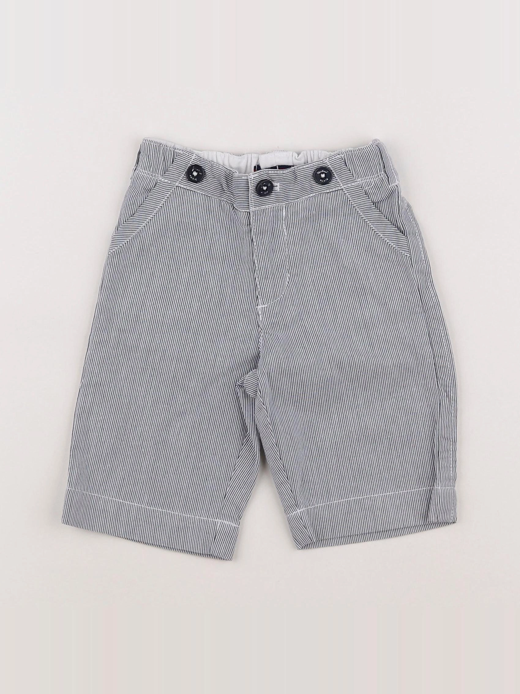 Jacadi - short blanc, bleu - 6 mois