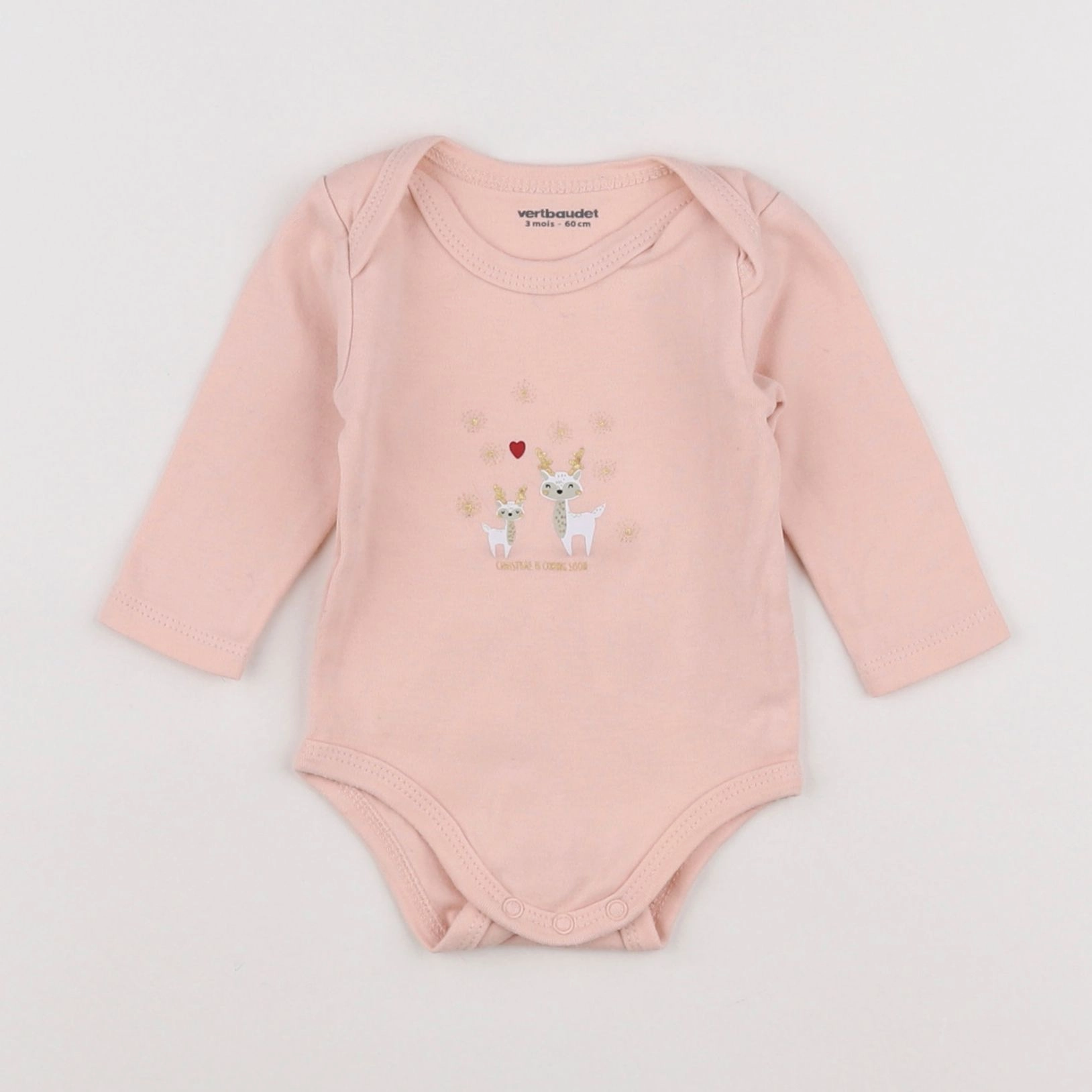 Vertbaudet - body rose - 3 mois