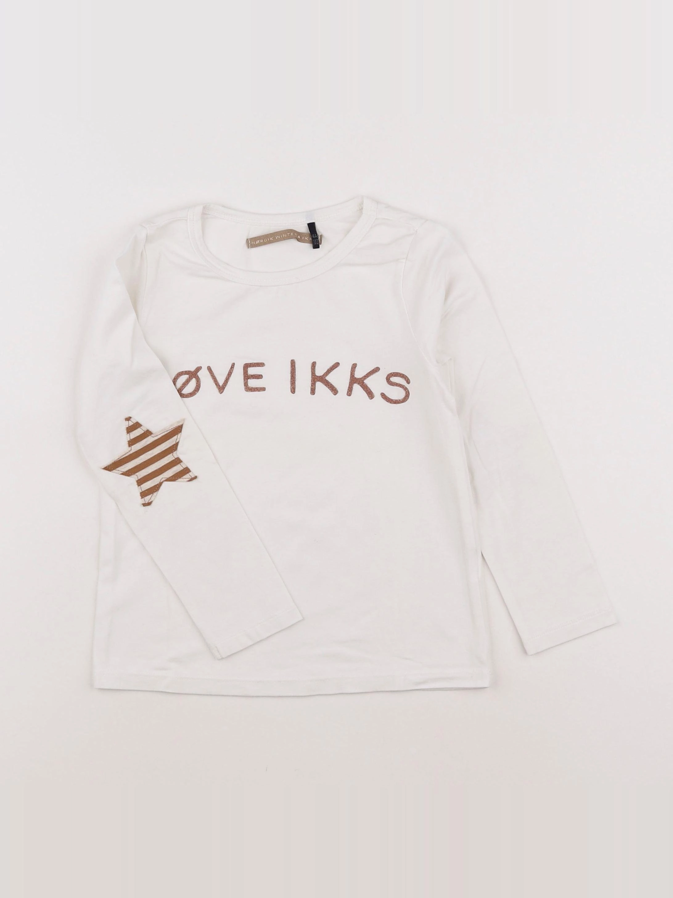 IKKS - tee-shirt gris, blanc, marron - 4 ans