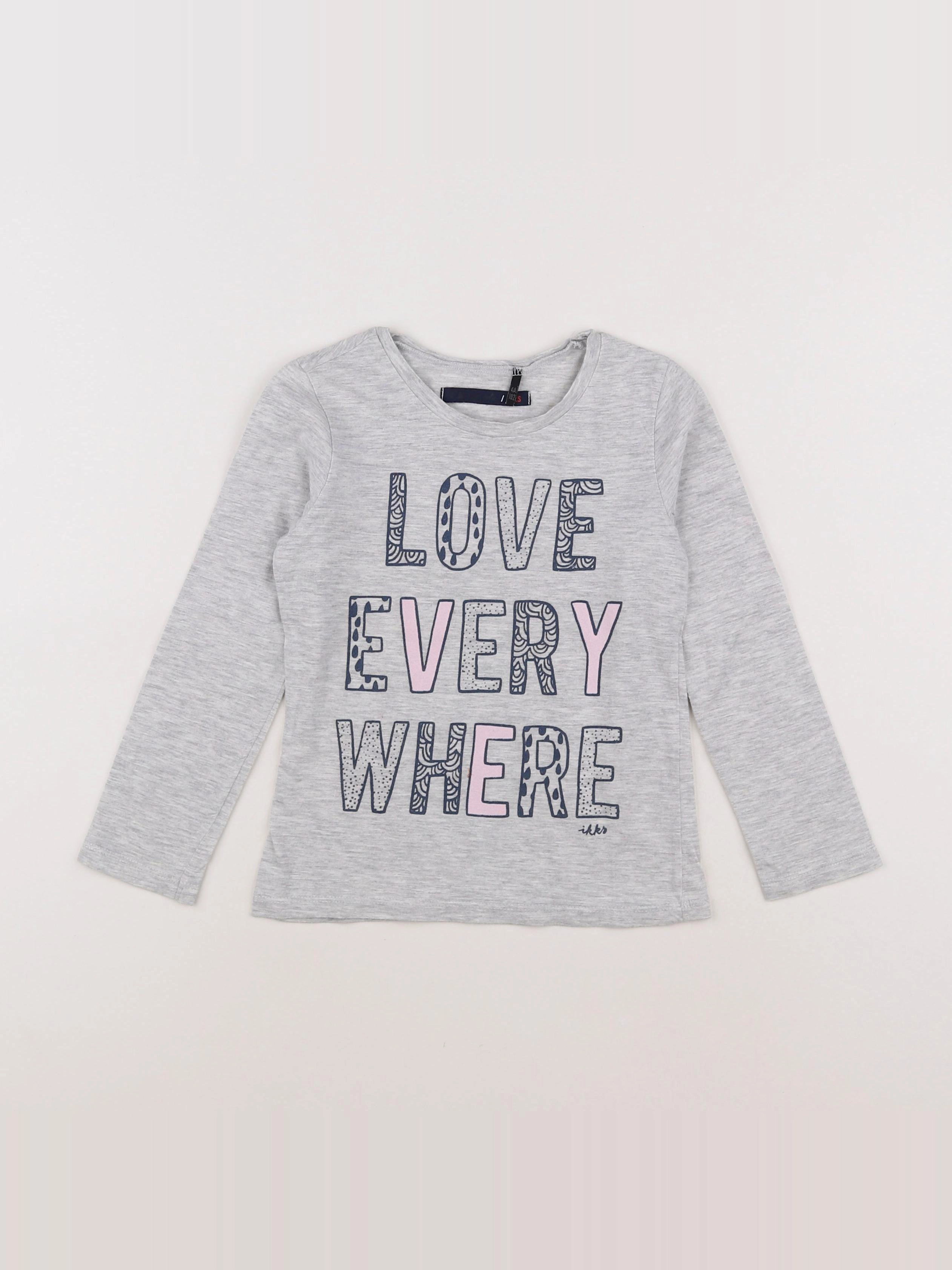 IKKS - tee-shirt gris - 4 ans
