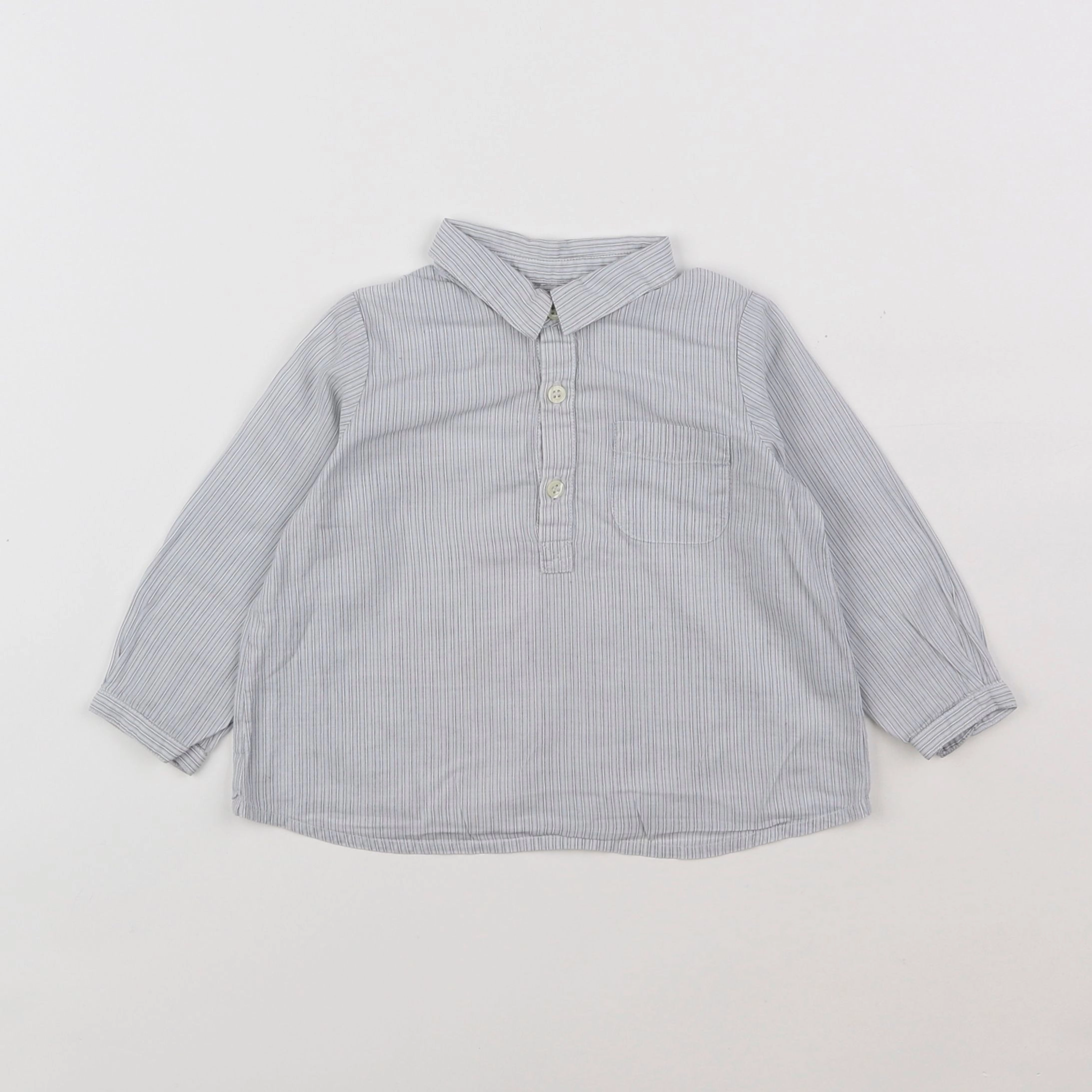 Bonpoint - chemise gris - 12 mois