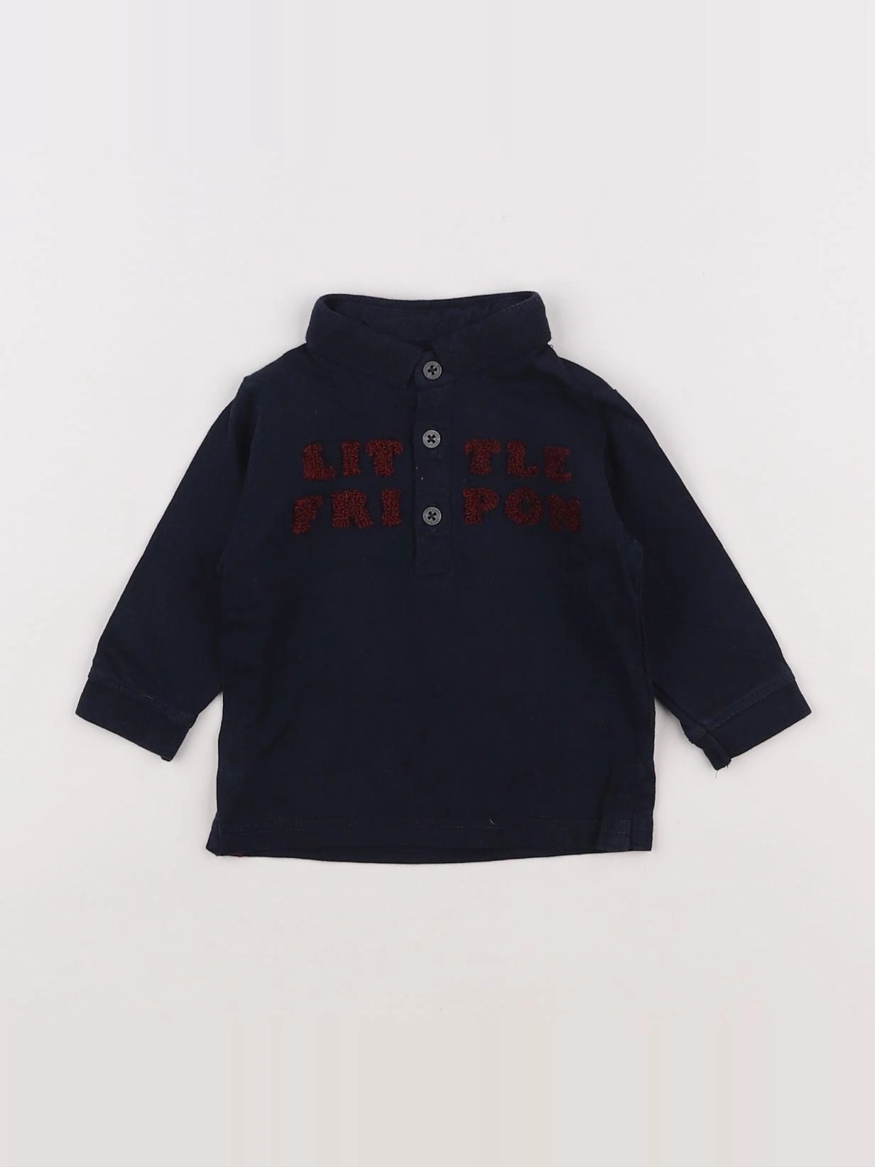 Vertbaudet - polo bleu, rouge - 3 mois