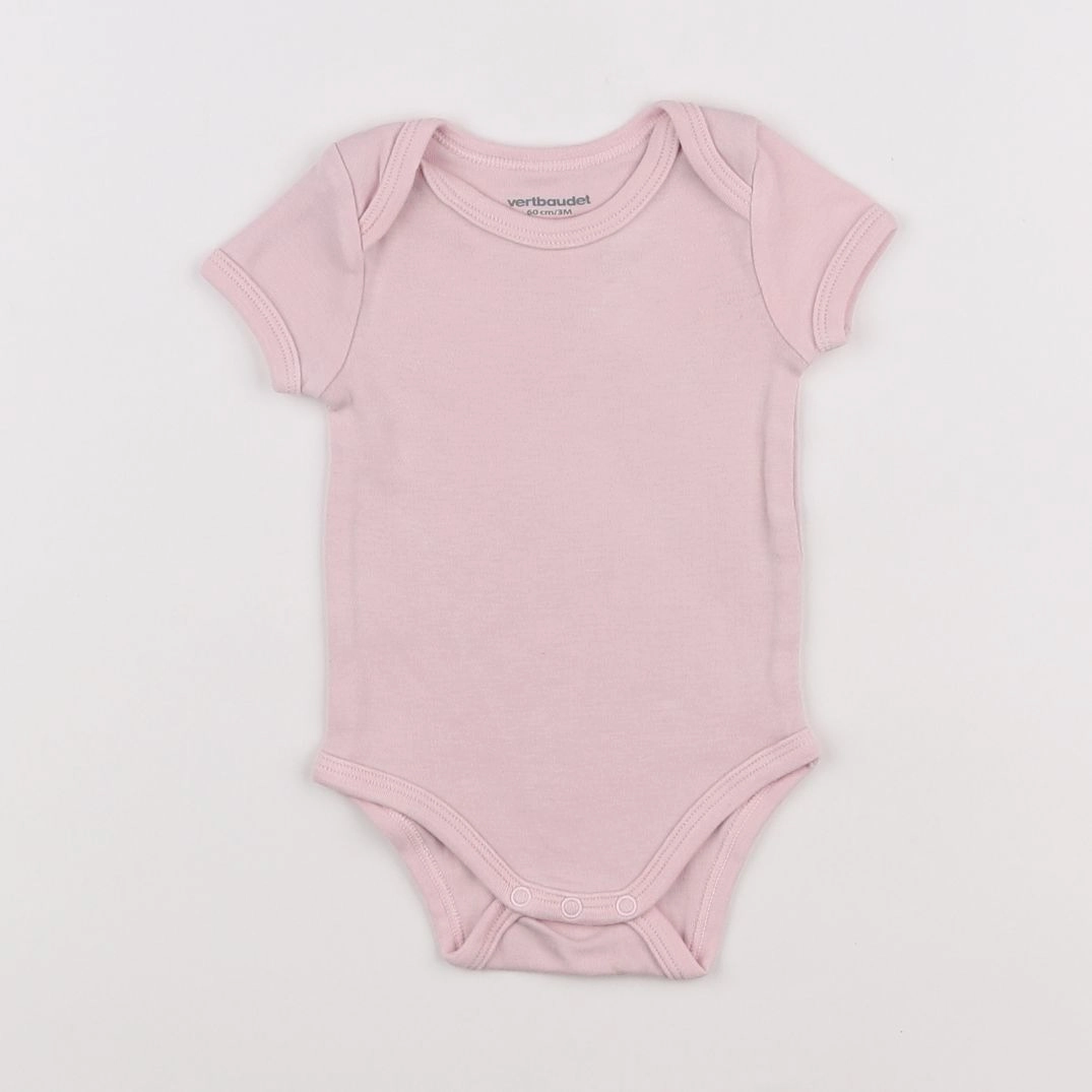 Vertbaudet - body rose - 3 mois
