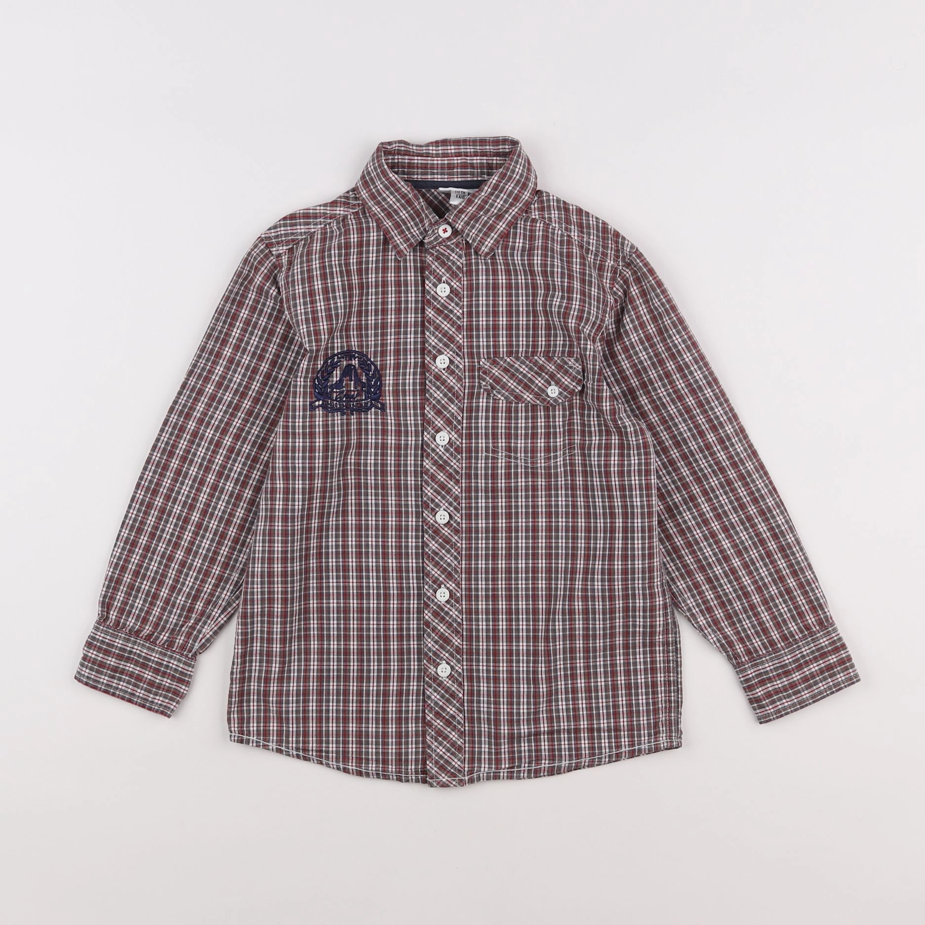 Vertbaudet - chemise marron, rouge - 6 ans