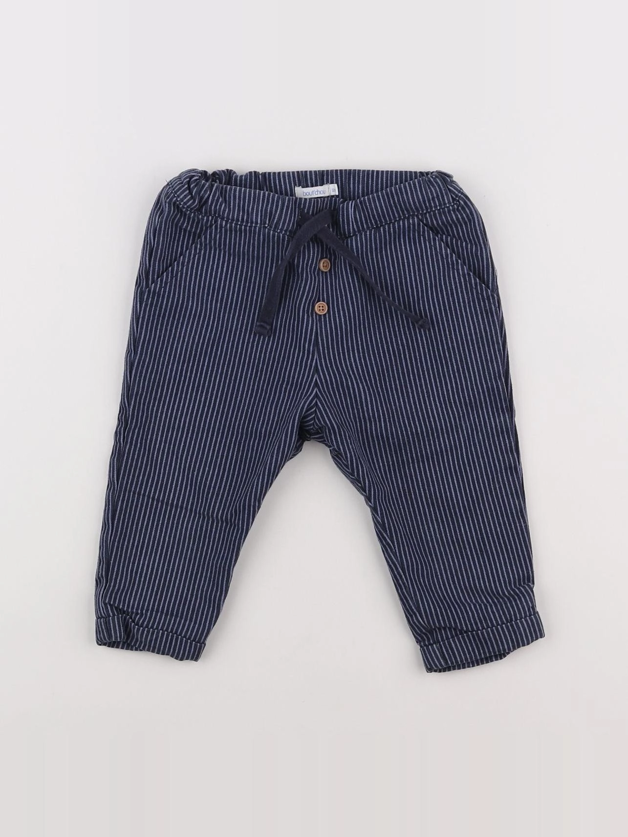 Boutchou - pantalon doublé bleu - 12 mois