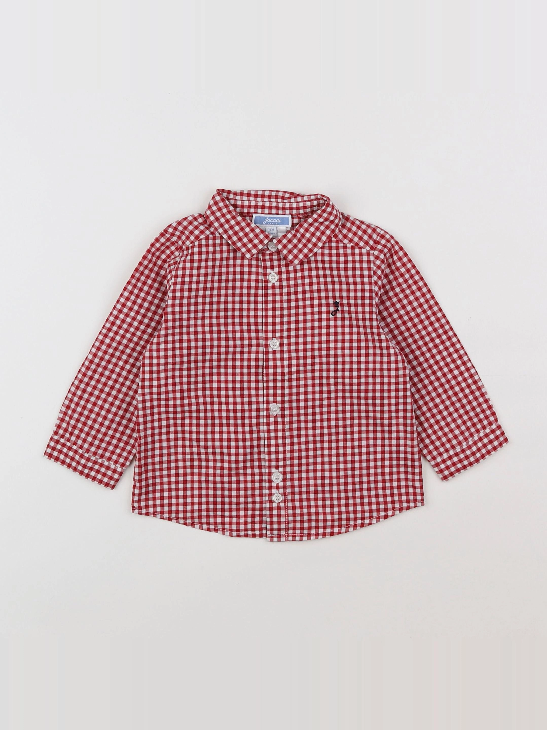 Jacadi - chemise rouge, blanc - 12 mois