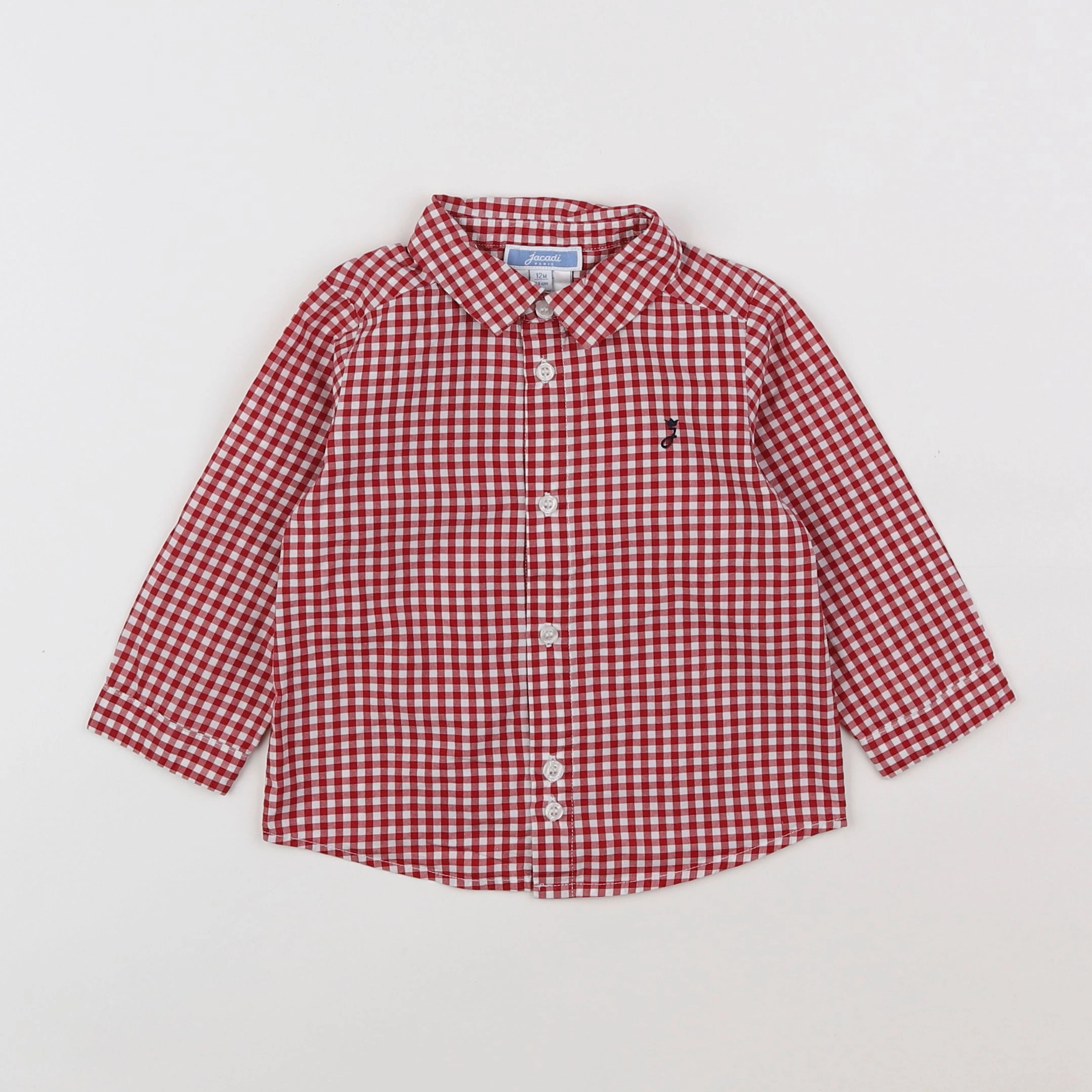Jacadi - chemise rouge, blanc - 12 mois