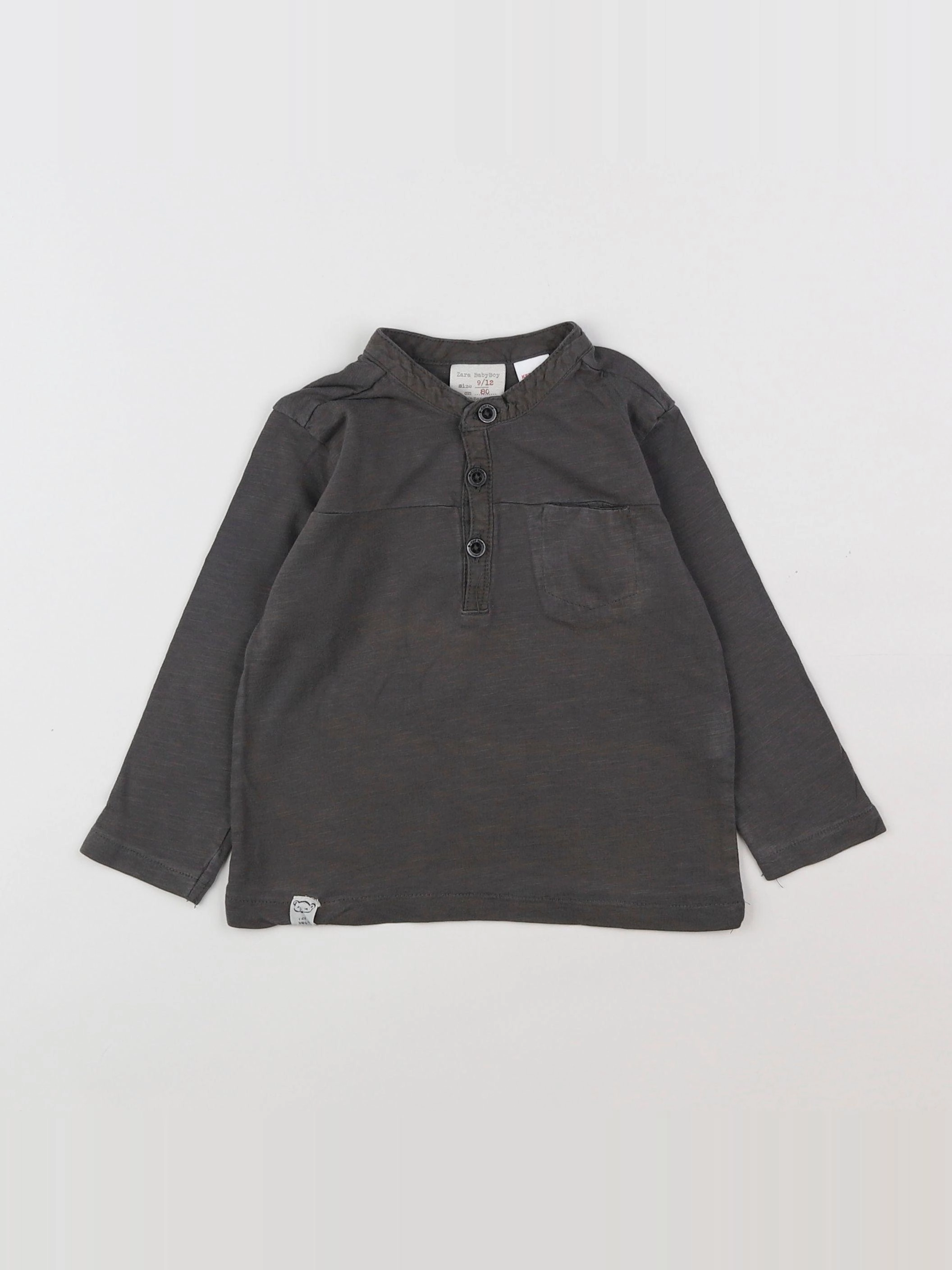 Zara - tee-shirt gris - 9/12 mois