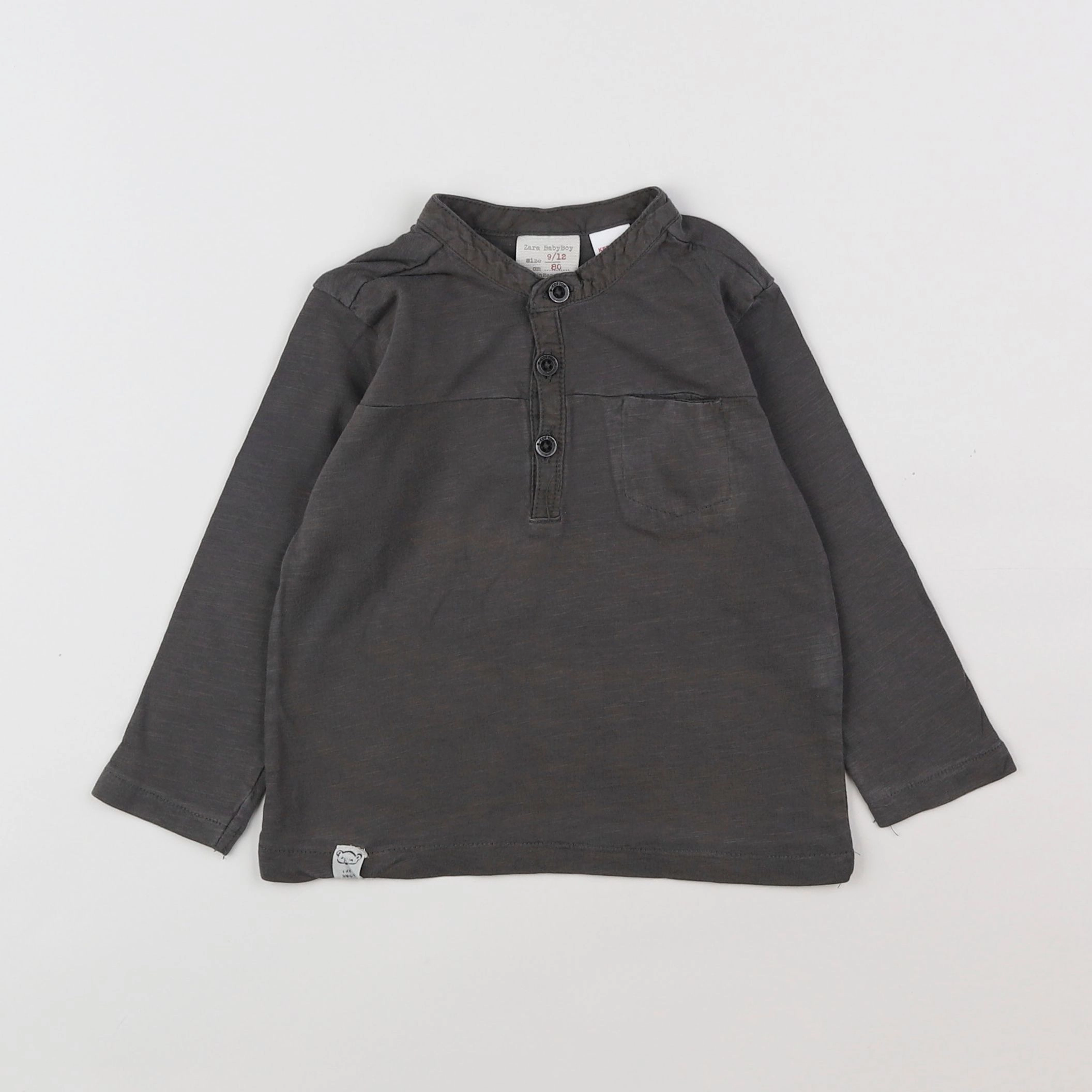 Zara - tee-shirt gris - 9/12 mois