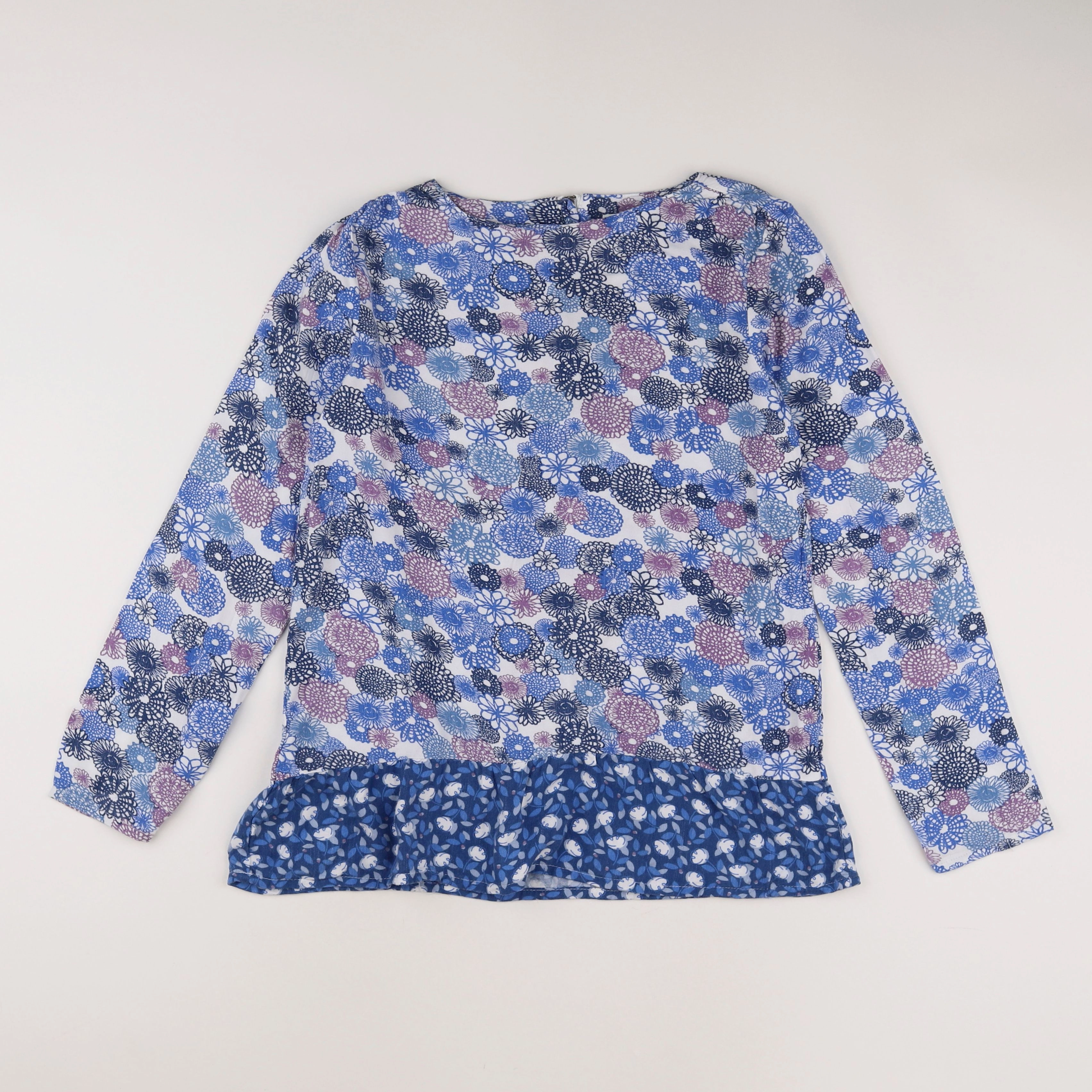 Vertbaudet - tee-shirt bleu, blanc, violet - 12 ans