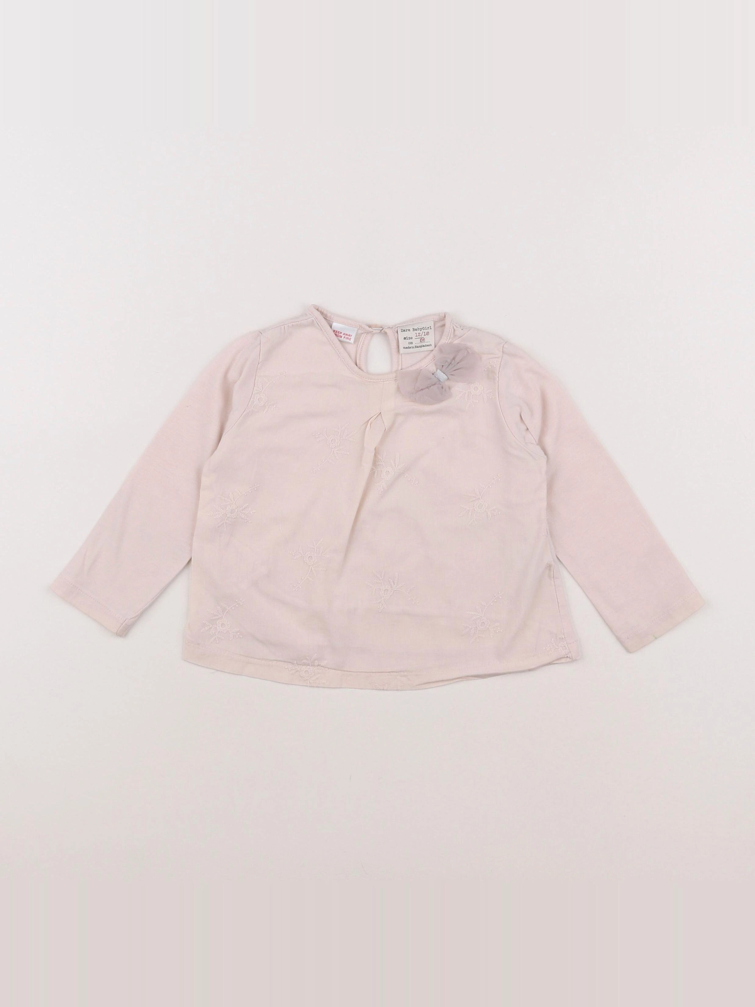 Zara - tee-shirt rose - 12/18 mois