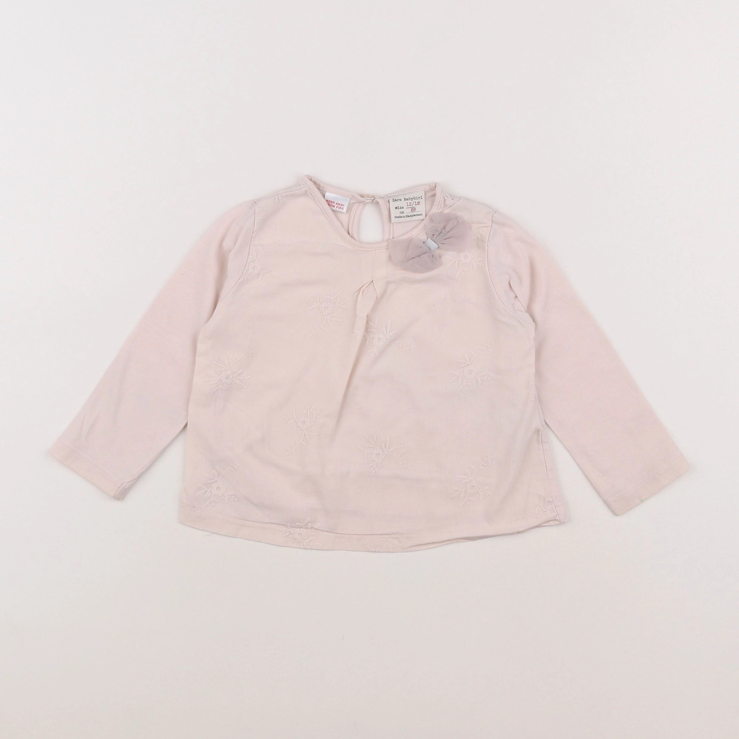 Zara - tee-shirt rose - 12/18 mois