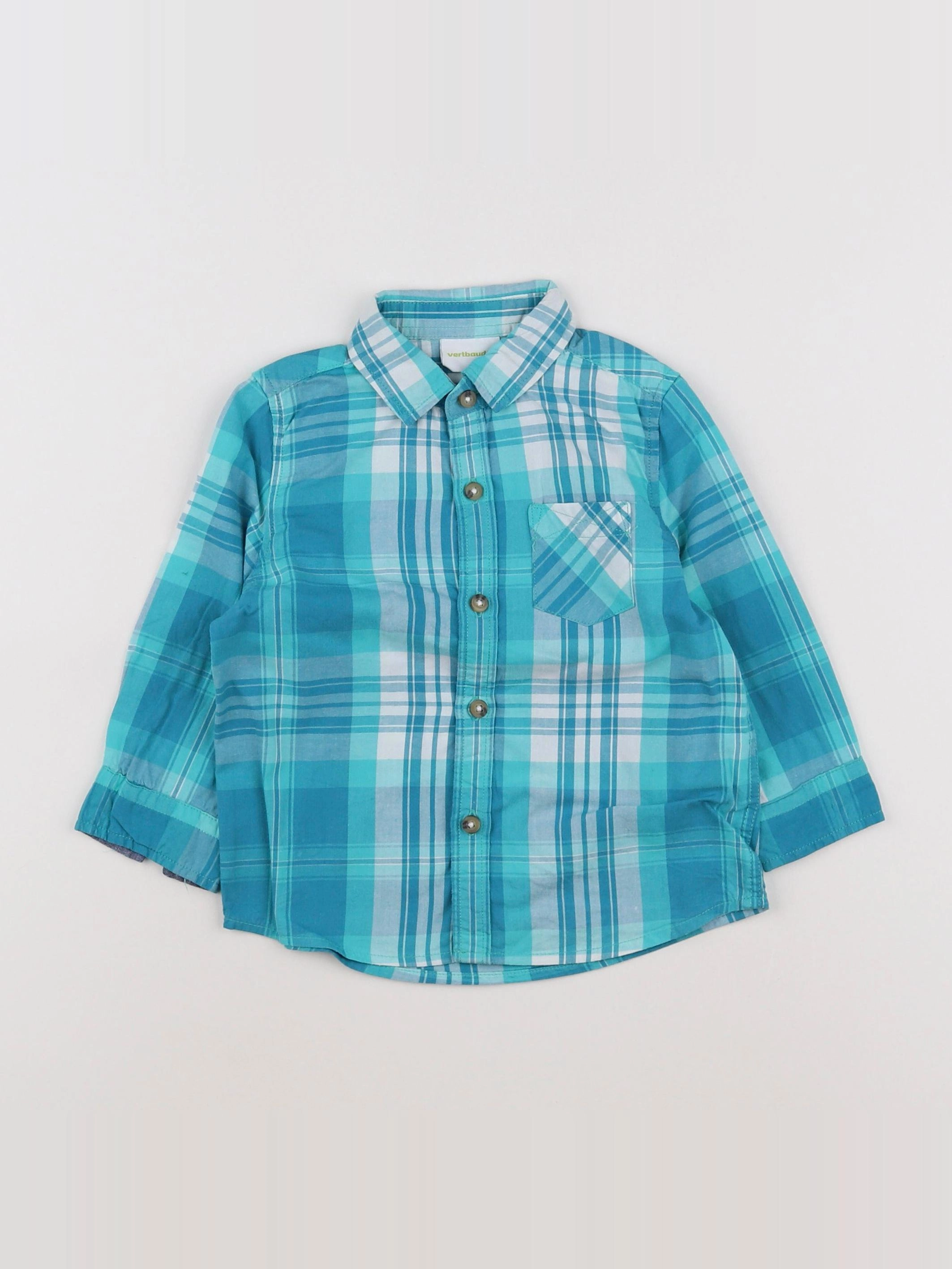 Vertbaudet - chemise bleu - 2 ans