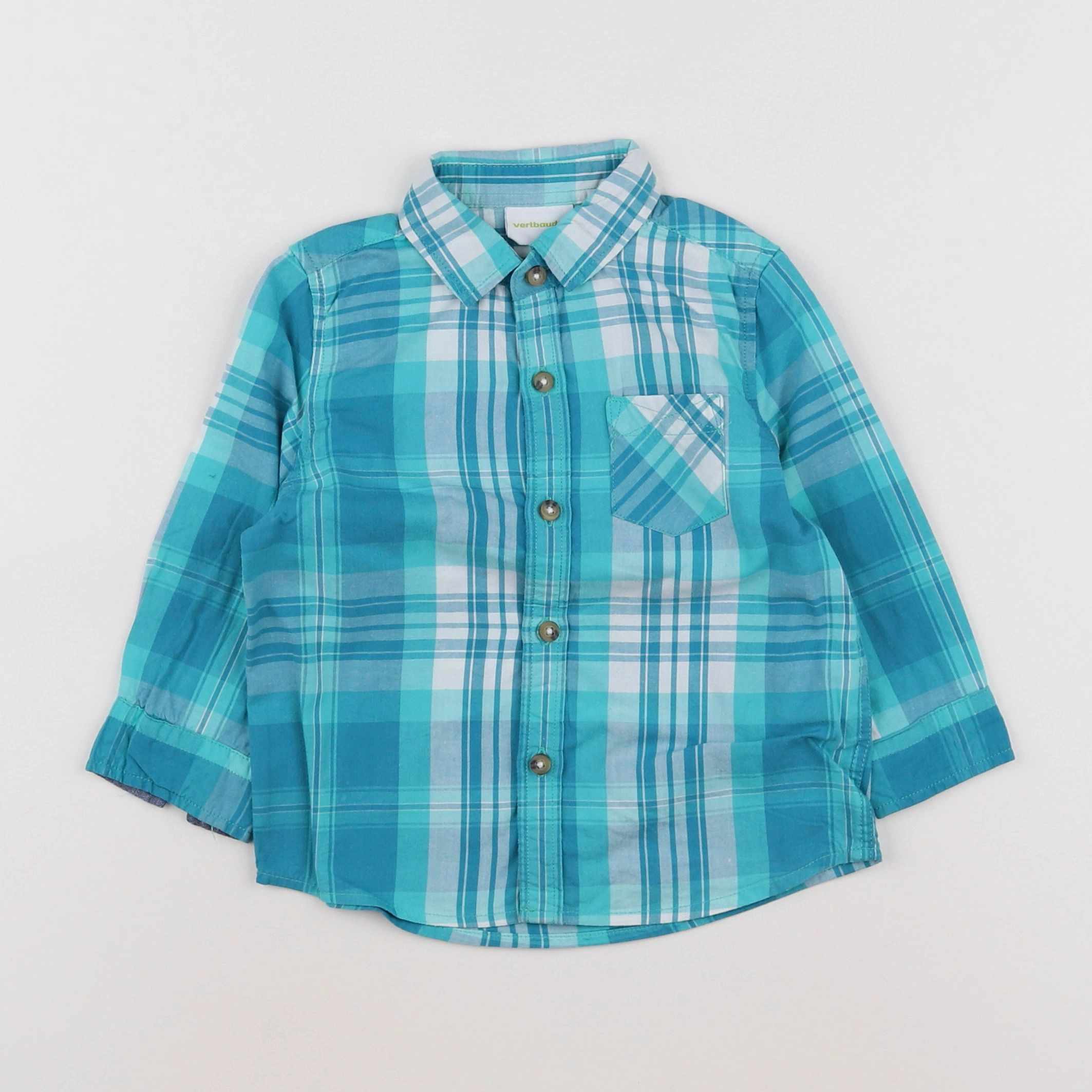 Vertbaudet - chemise bleu - 2 ans