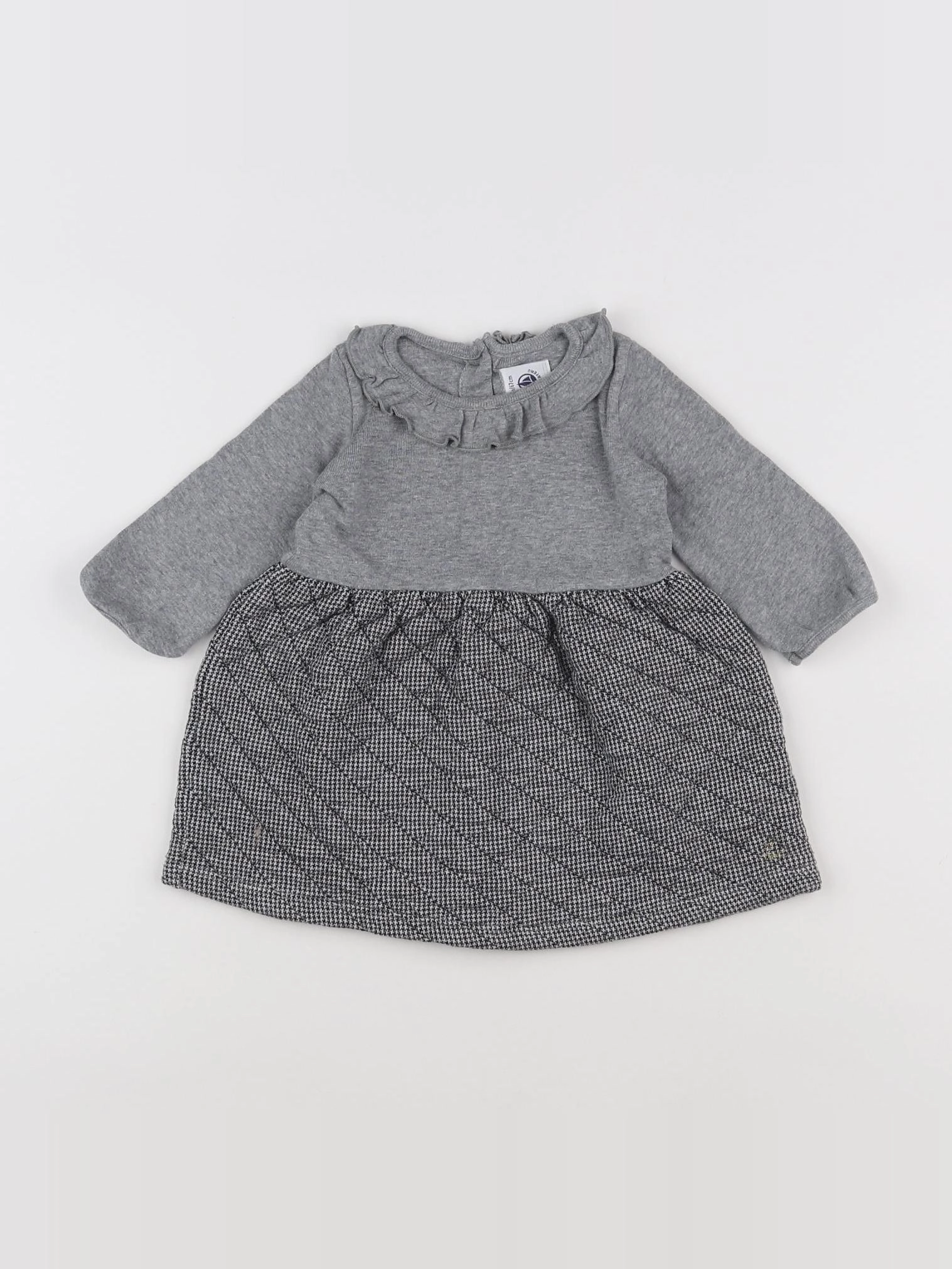Petit Bateau - robe gris - 6 mois