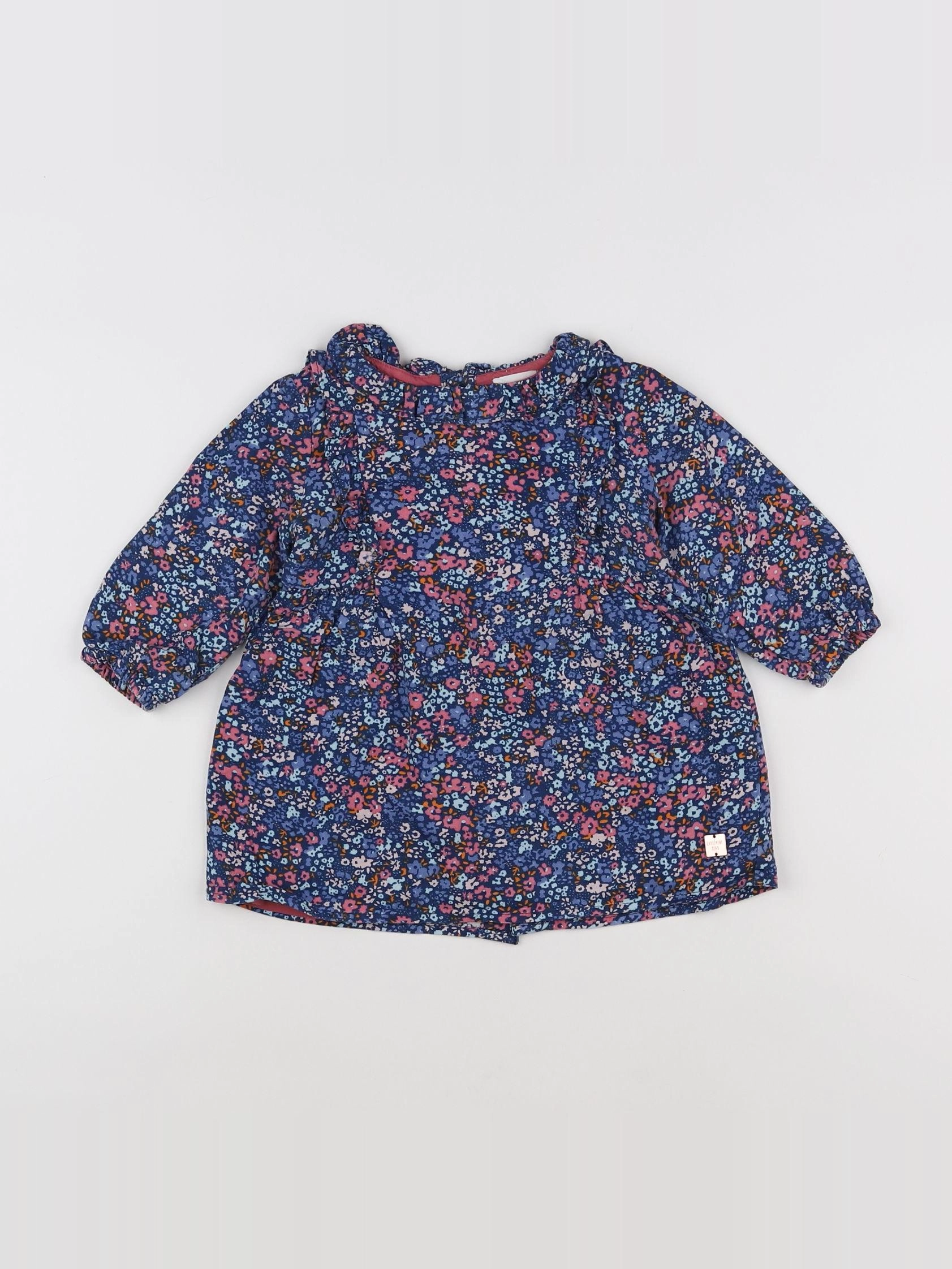 Carrément Beau - robe bleu - 9 mois