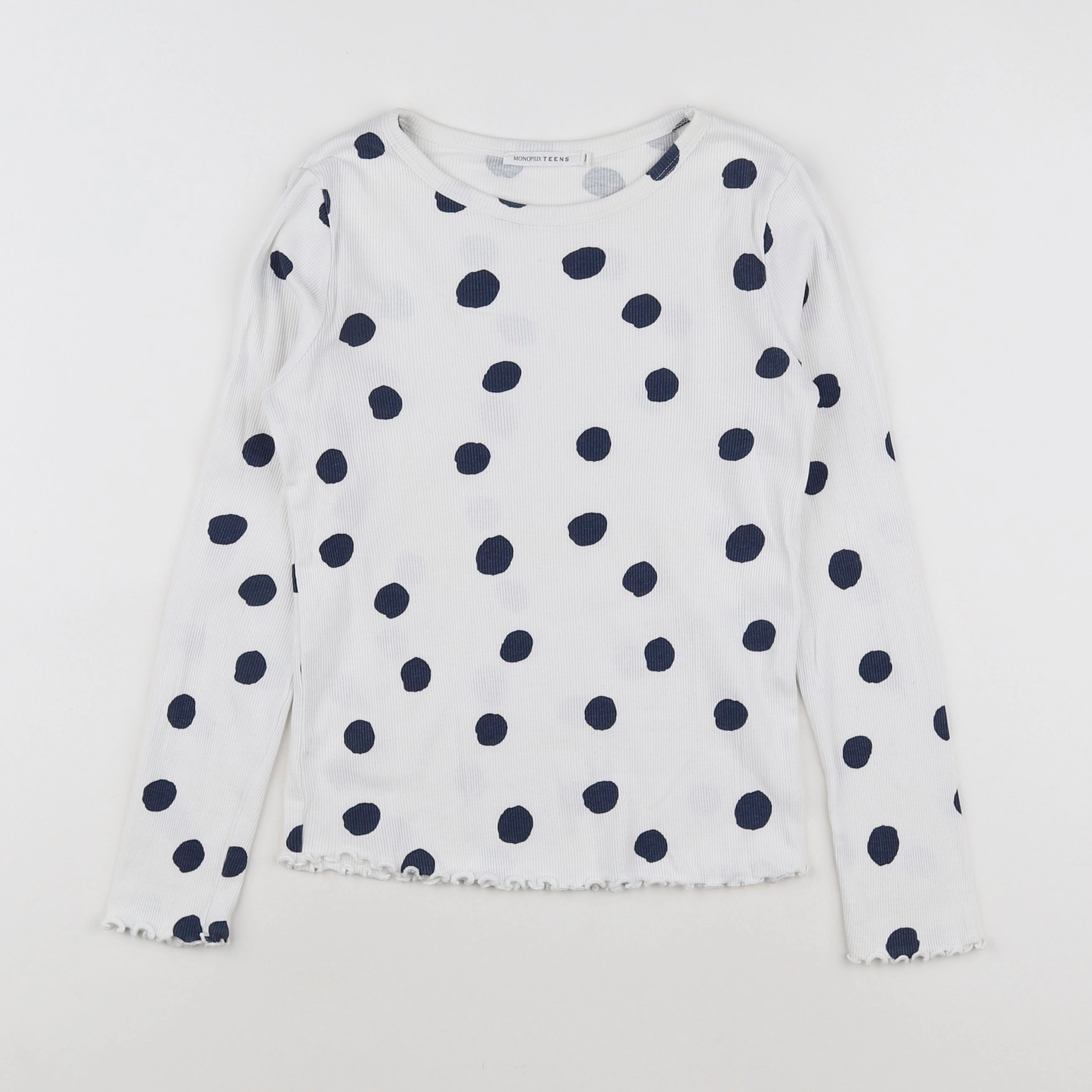 Monoprix - tee-shirt blanc, bleu - 10 ans