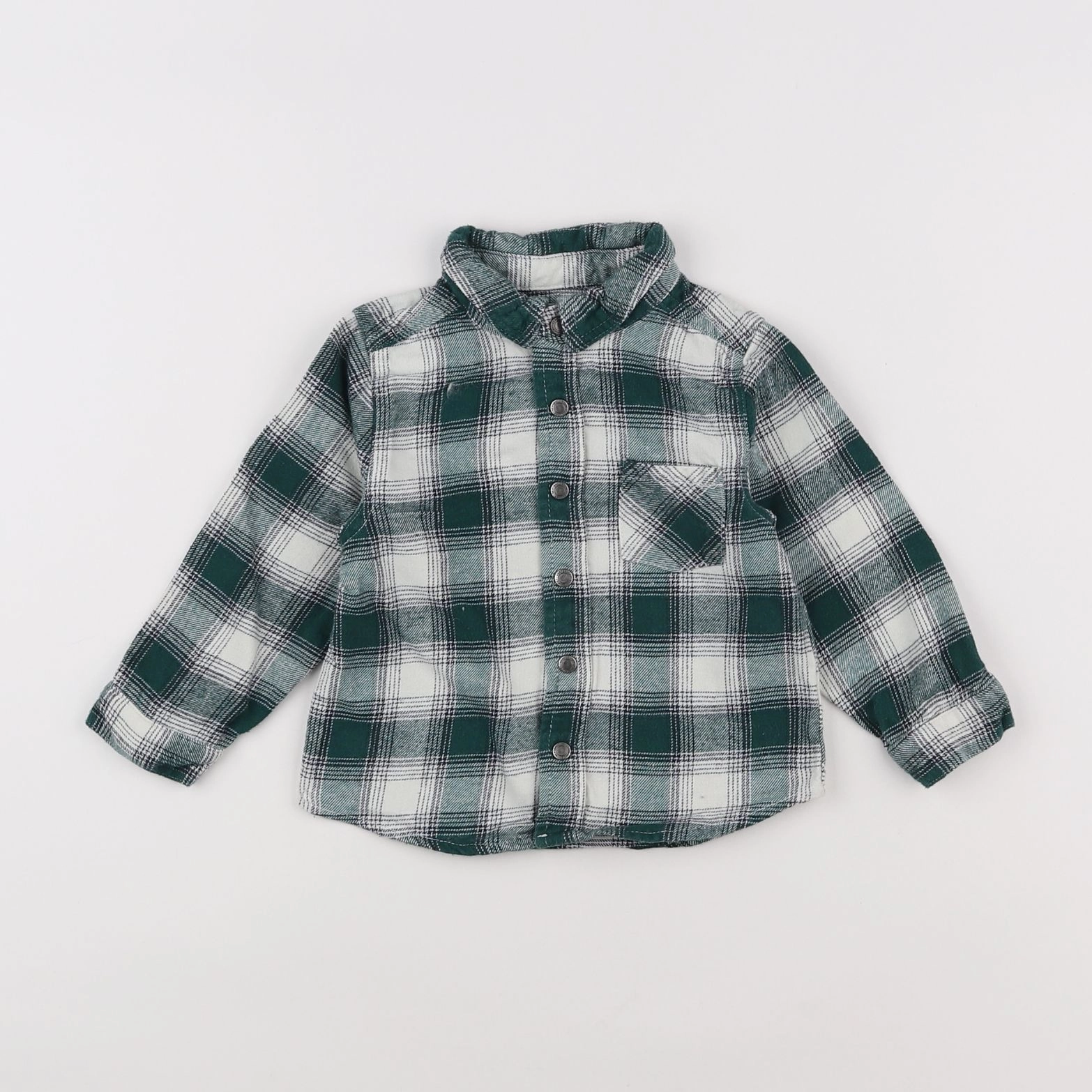 Vertbaudet - chemise blanc, vert - 18 mois