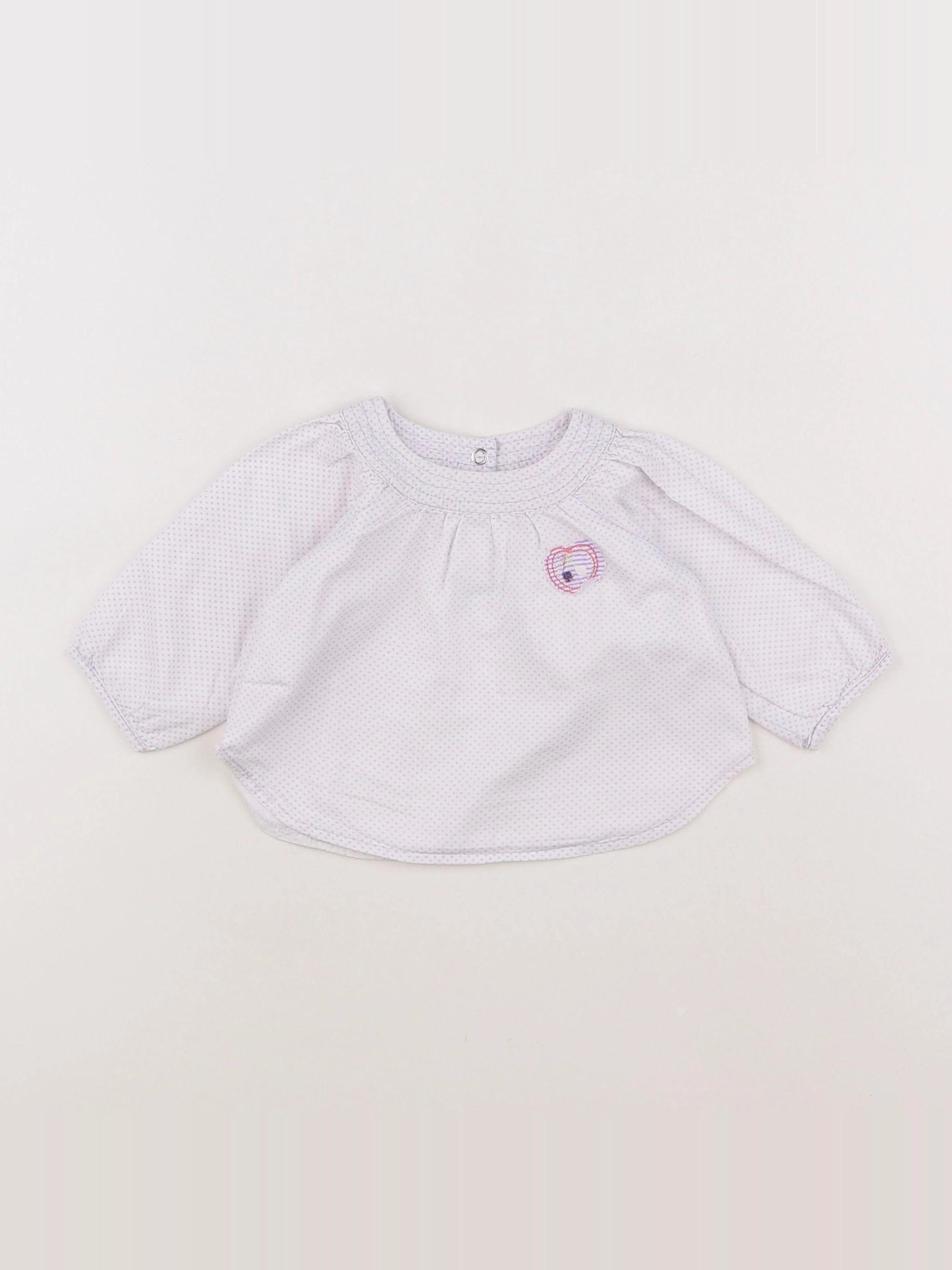 Tape à l'oeil - blouse blanc, violet - 6 mois