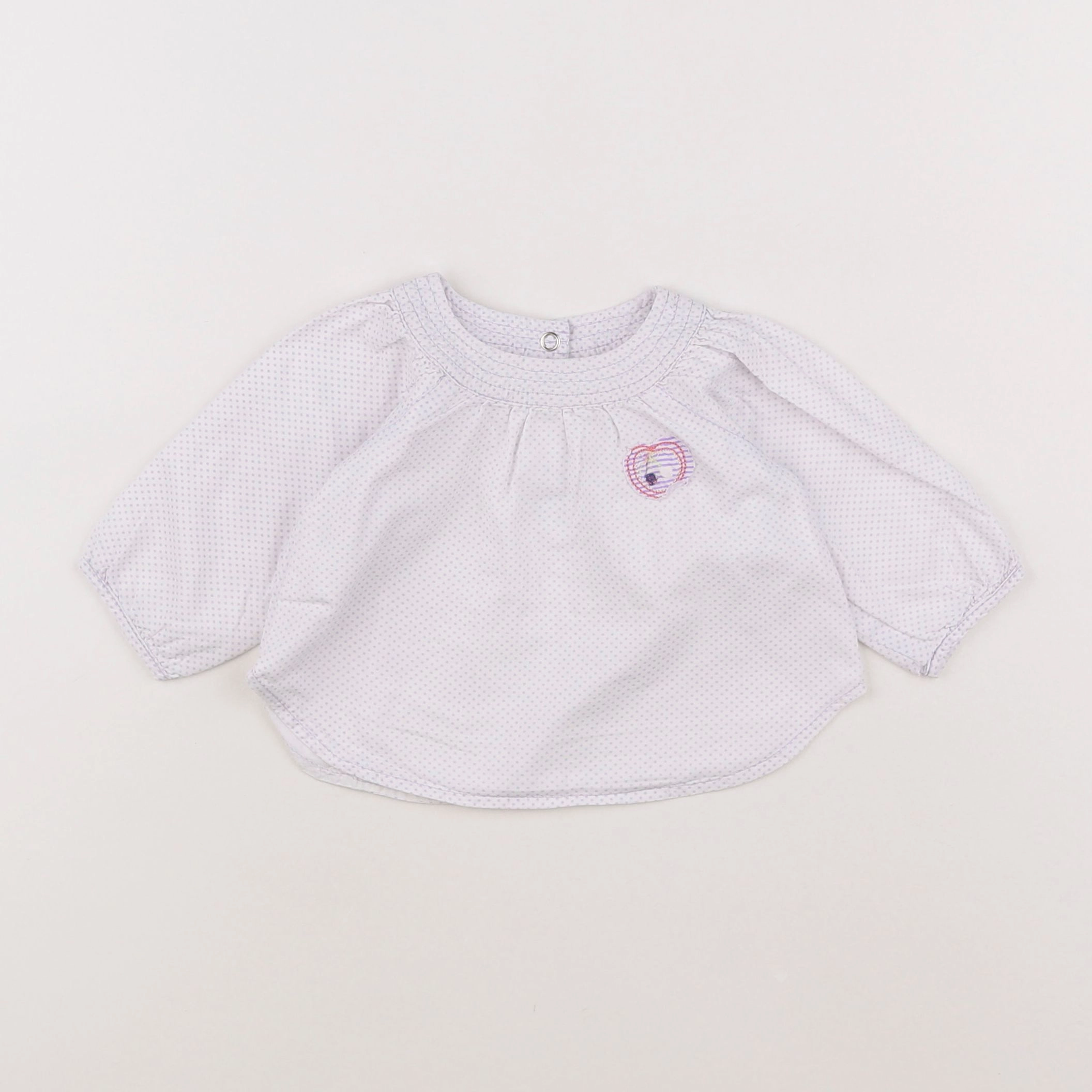 Tape à l'oeil - blouse blanc, violet - 6 mois