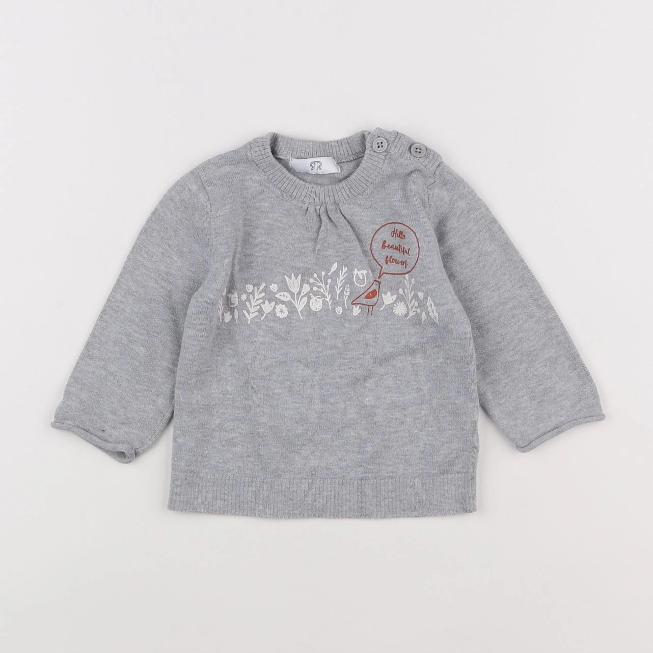 La Redoute - pull gris - 9 mois