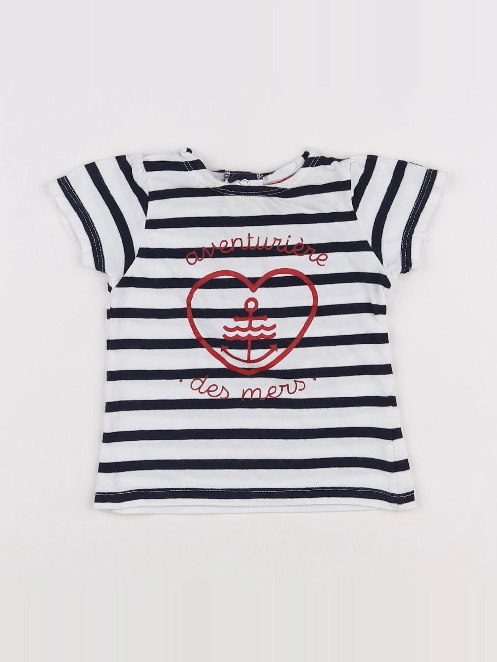 Terre de marins - tee-shirt blanc, bleu - 6 mois